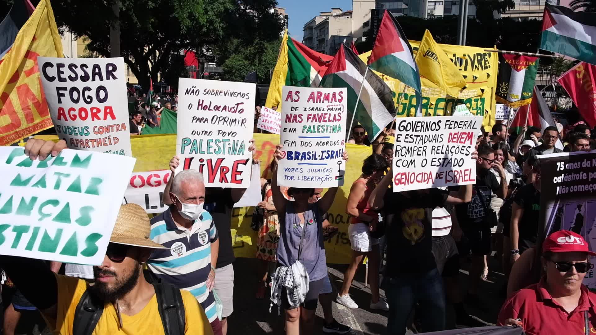 Demonstration In Support Of Palestine in Sao Paulo, Brazil