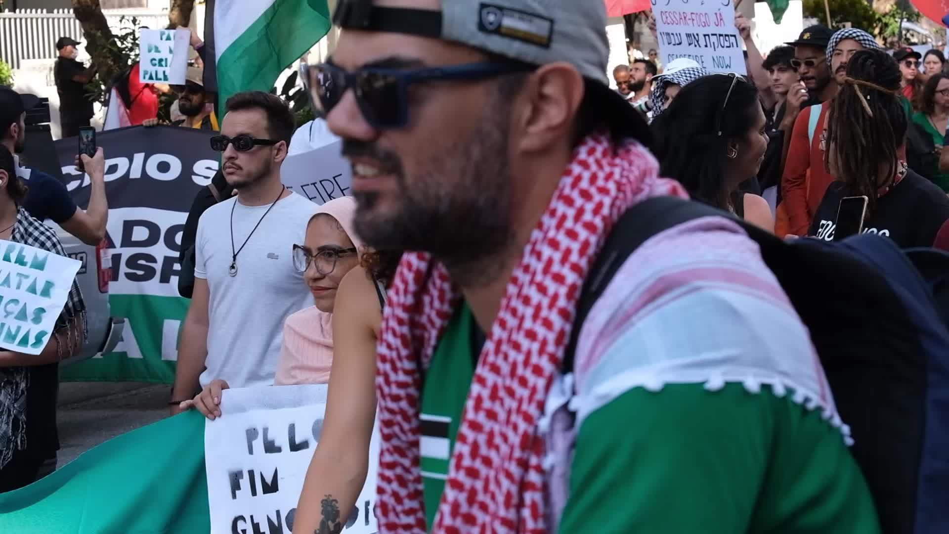 Demonstration In Support Of Palestine in Sao Paulo, Brazil