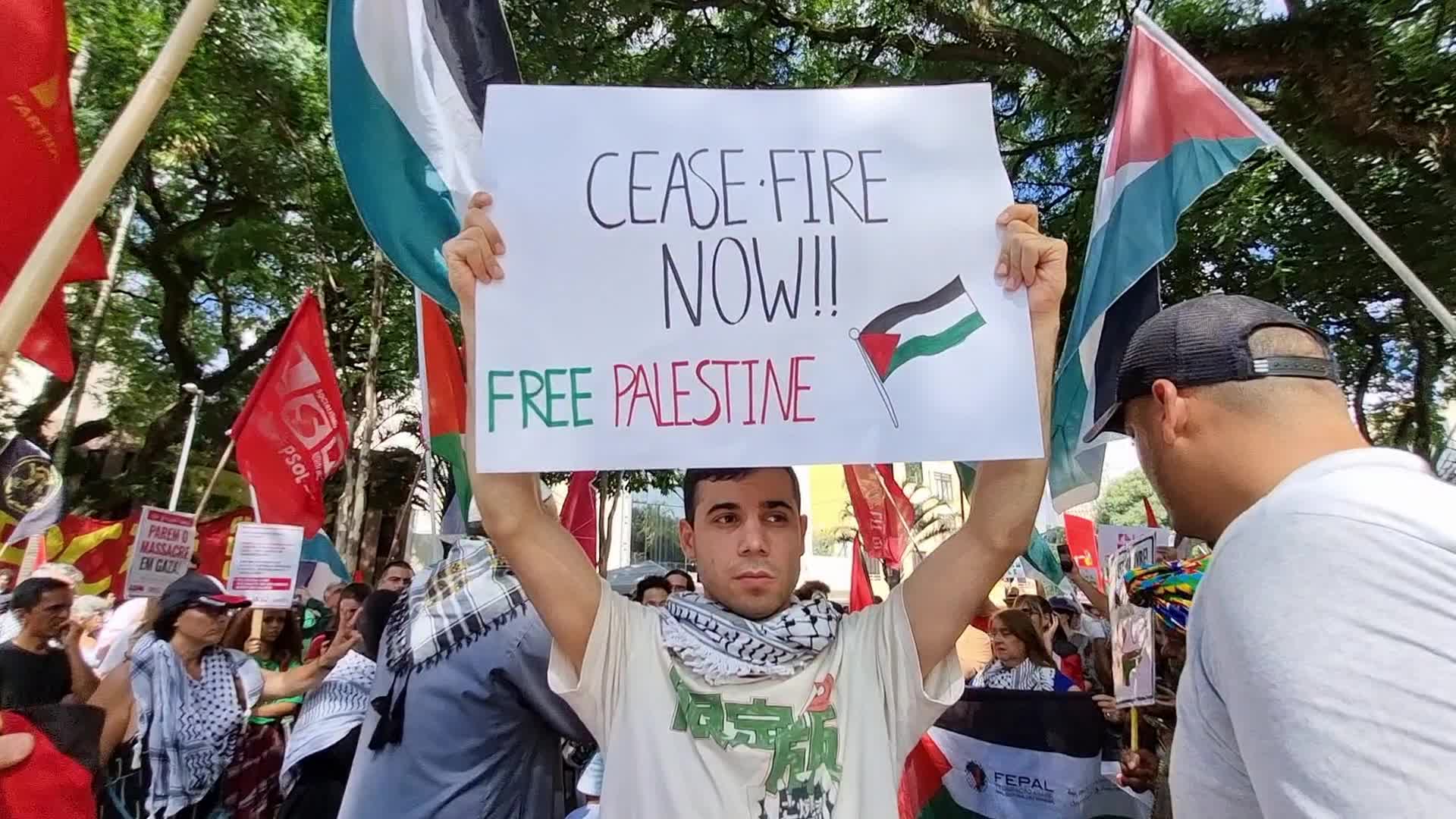 Pro Palestine Rally In Sao Paulo, Brazil