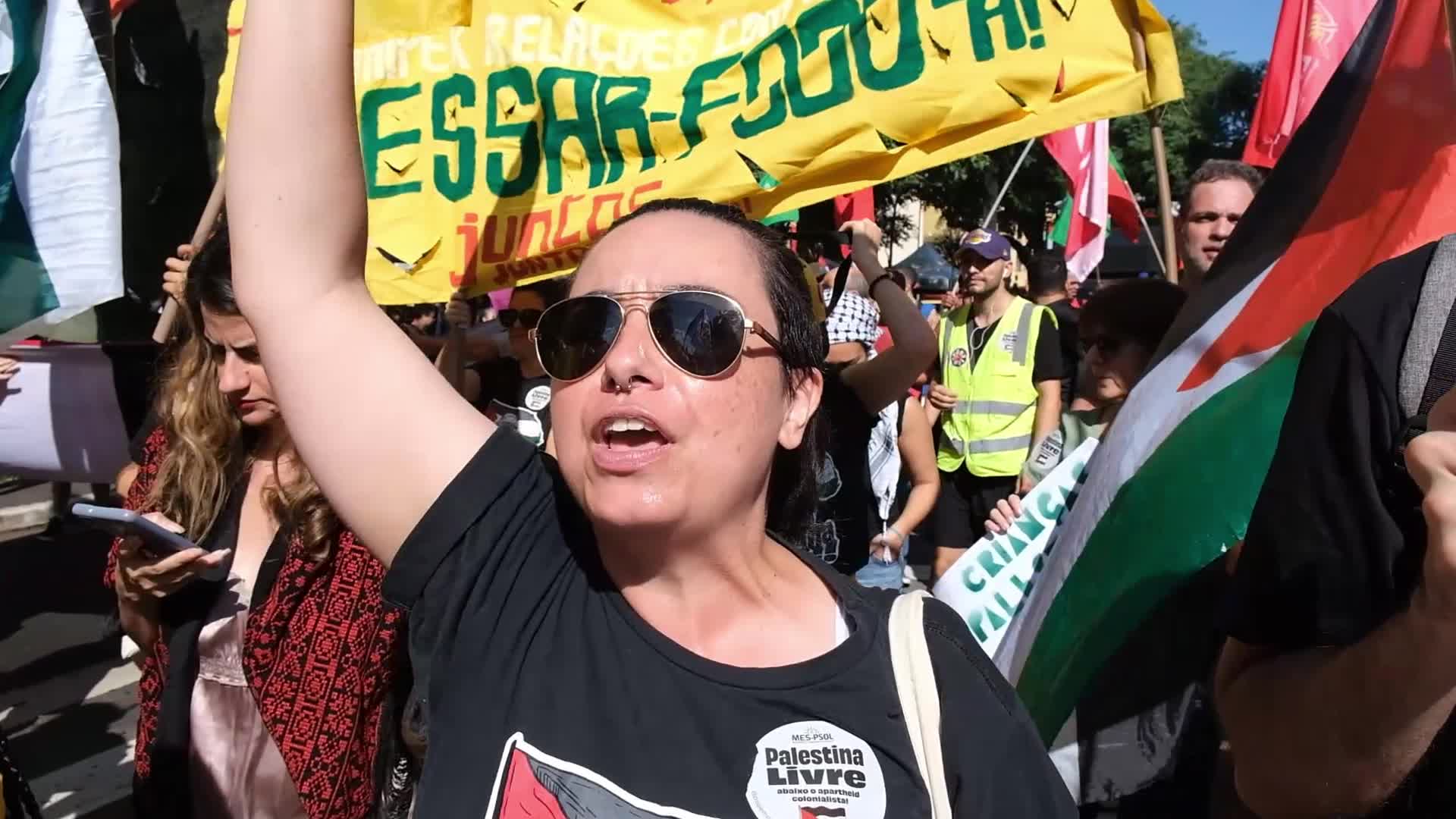 Demonstration In Support Of Palestine in Sao Paulo, Brazil