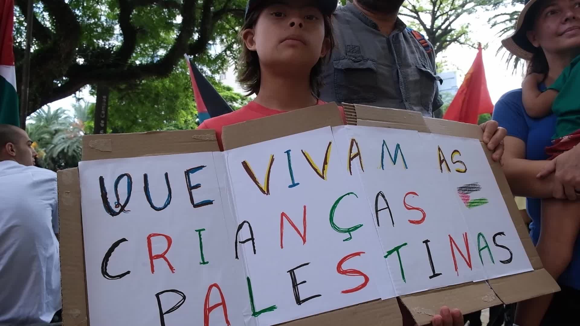 Demonstration In Support Of Palestine in Sao Paulo, Brazil