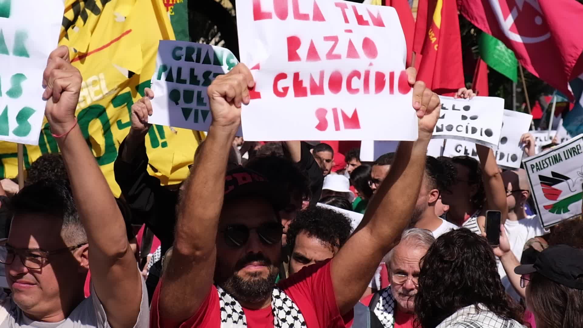 Demonstration In Support Of Palestine in Sao Paulo, Brazil