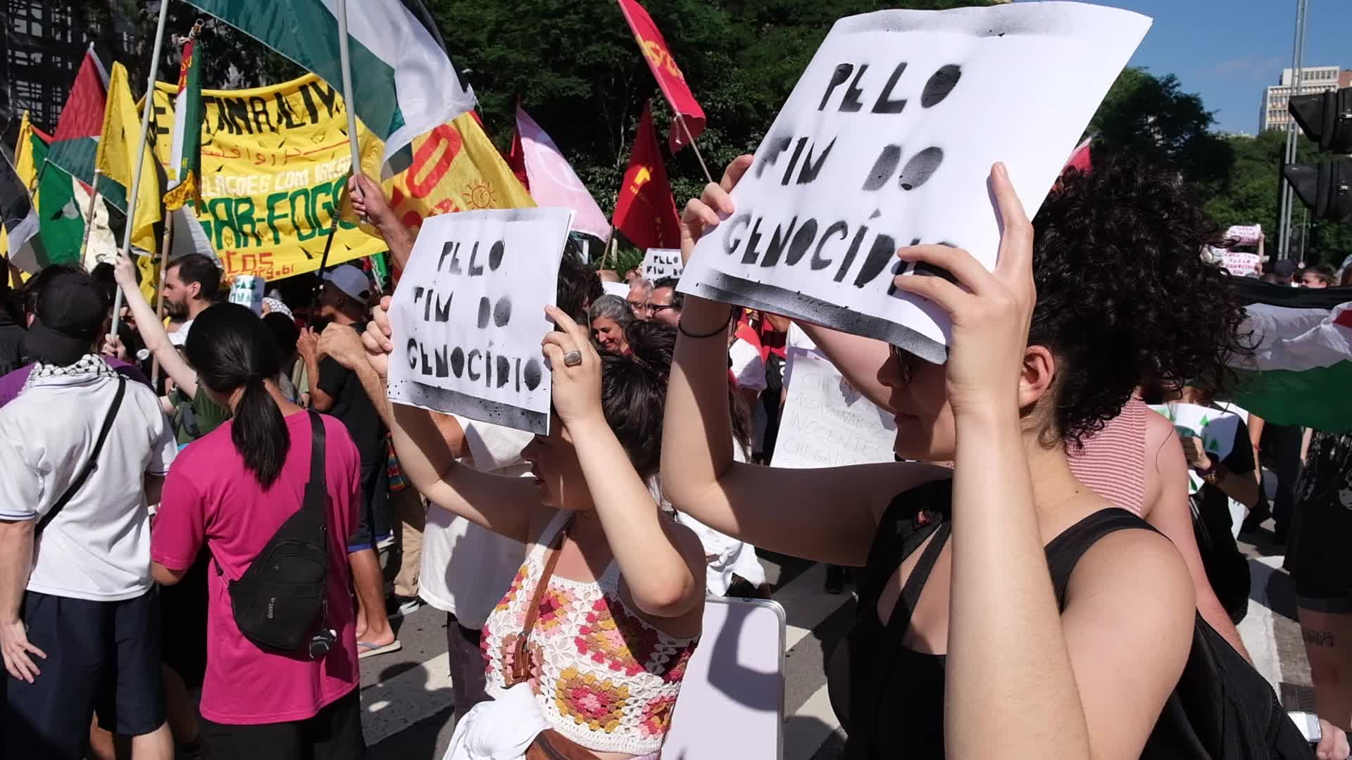 Demonstration In Support Of Palestine in Sao Paulo, Brazil