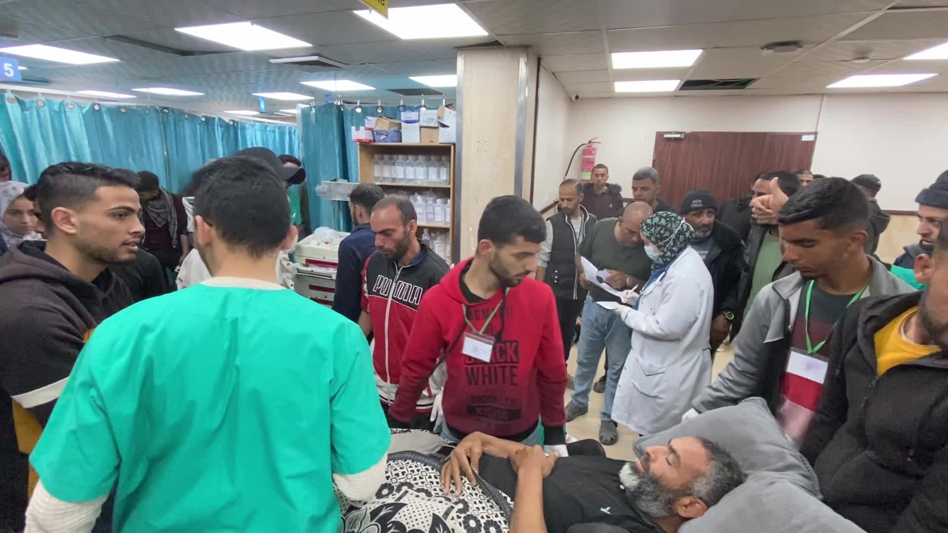 Injured Palestinians Following Israeli Airstrike In Gaza
