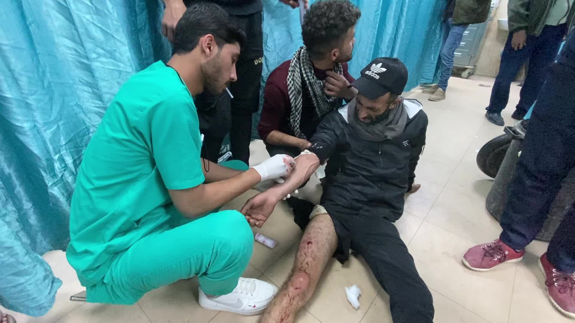 Injured Palestinians Following Israeli Airstrike In Gaza