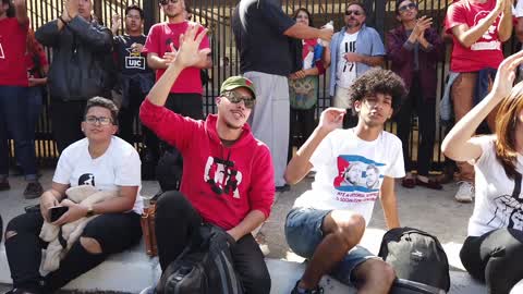 Demonstration against economic blockade of Cuba by USA