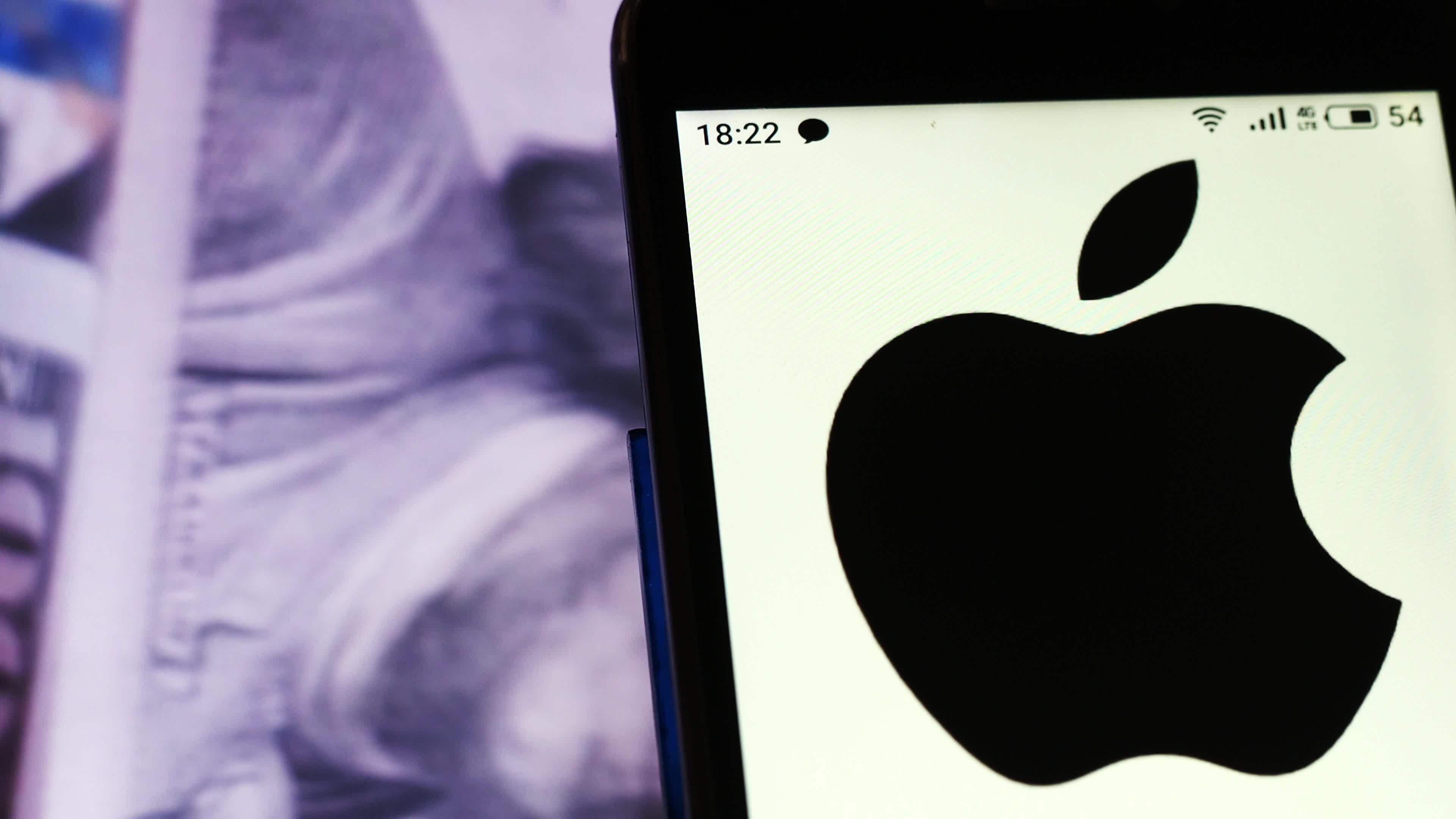 Video illustration the logo of Apple Inc.