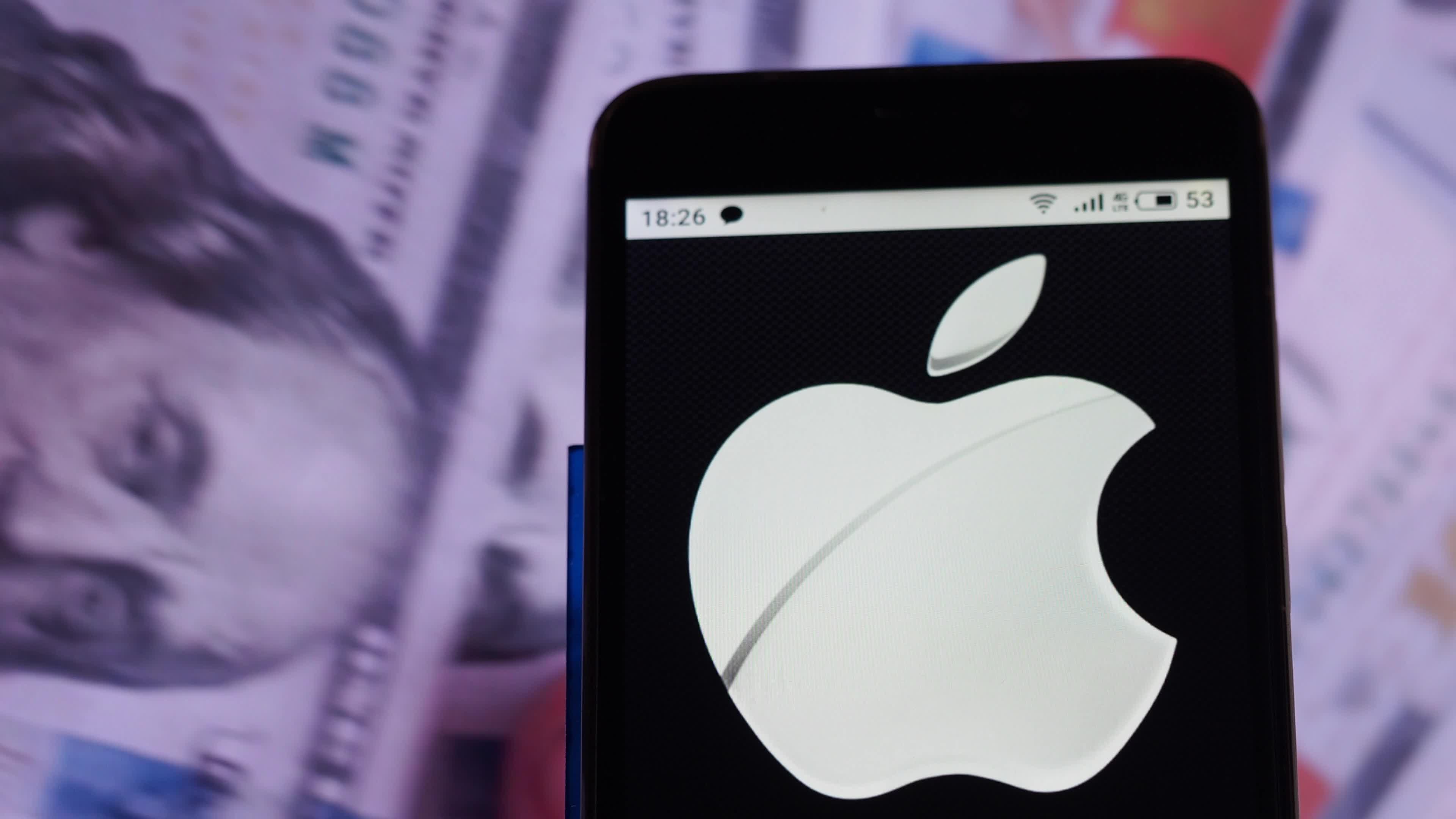 Video illustration the logo of Apple Inc.