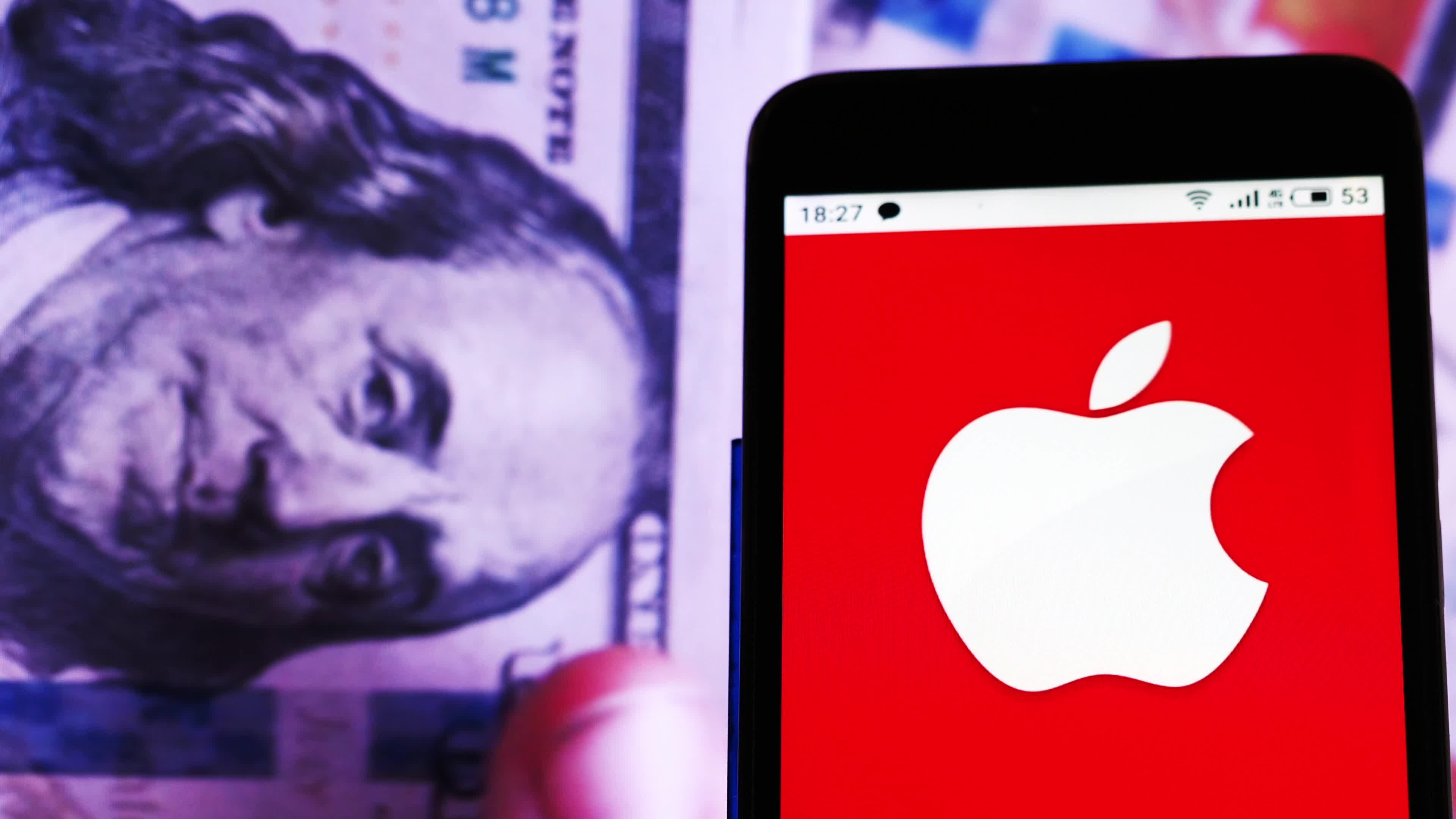 Video illustration the logo of Apple Inc.