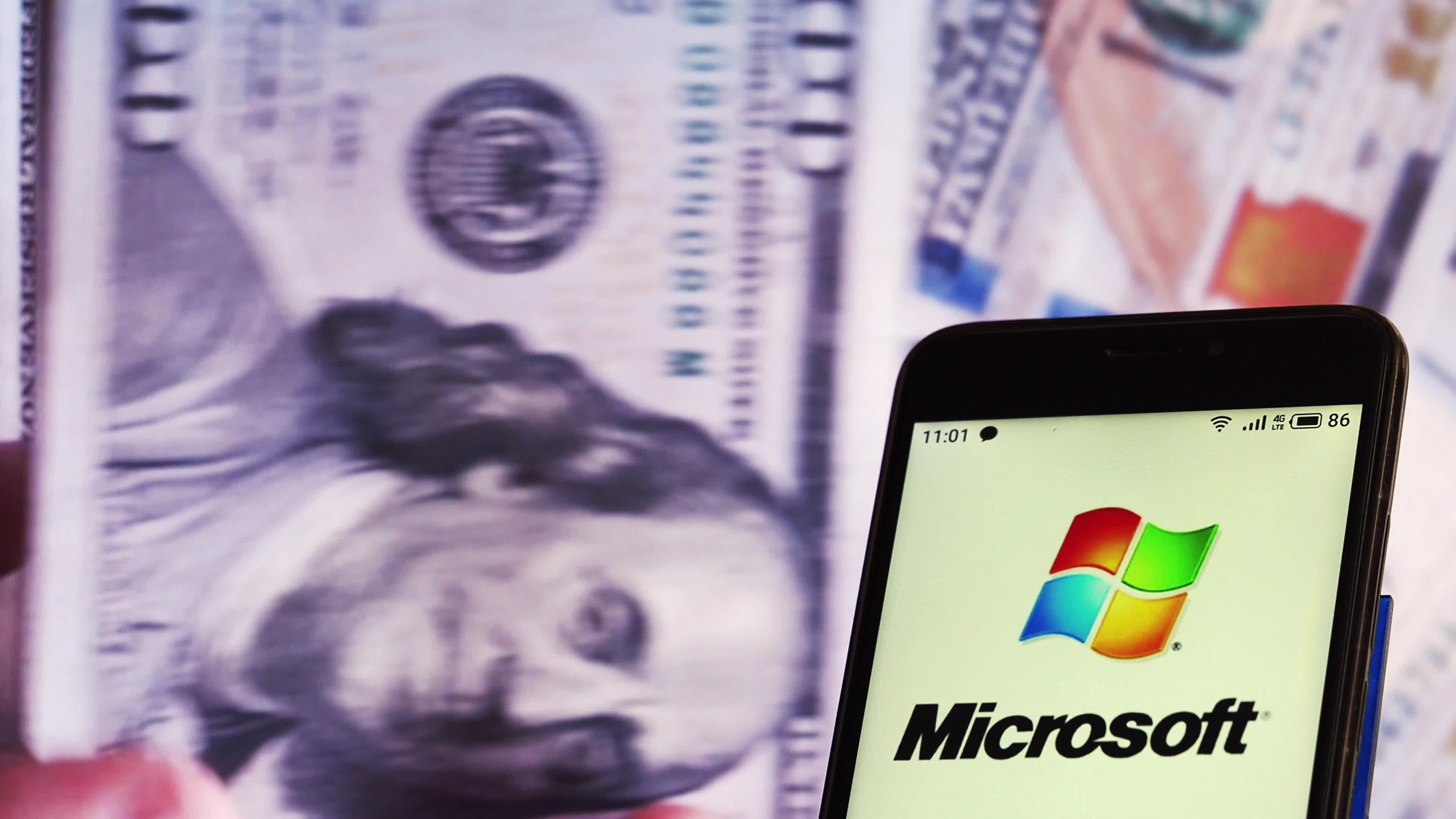 Video illustration the logo of Microsoft Corporation