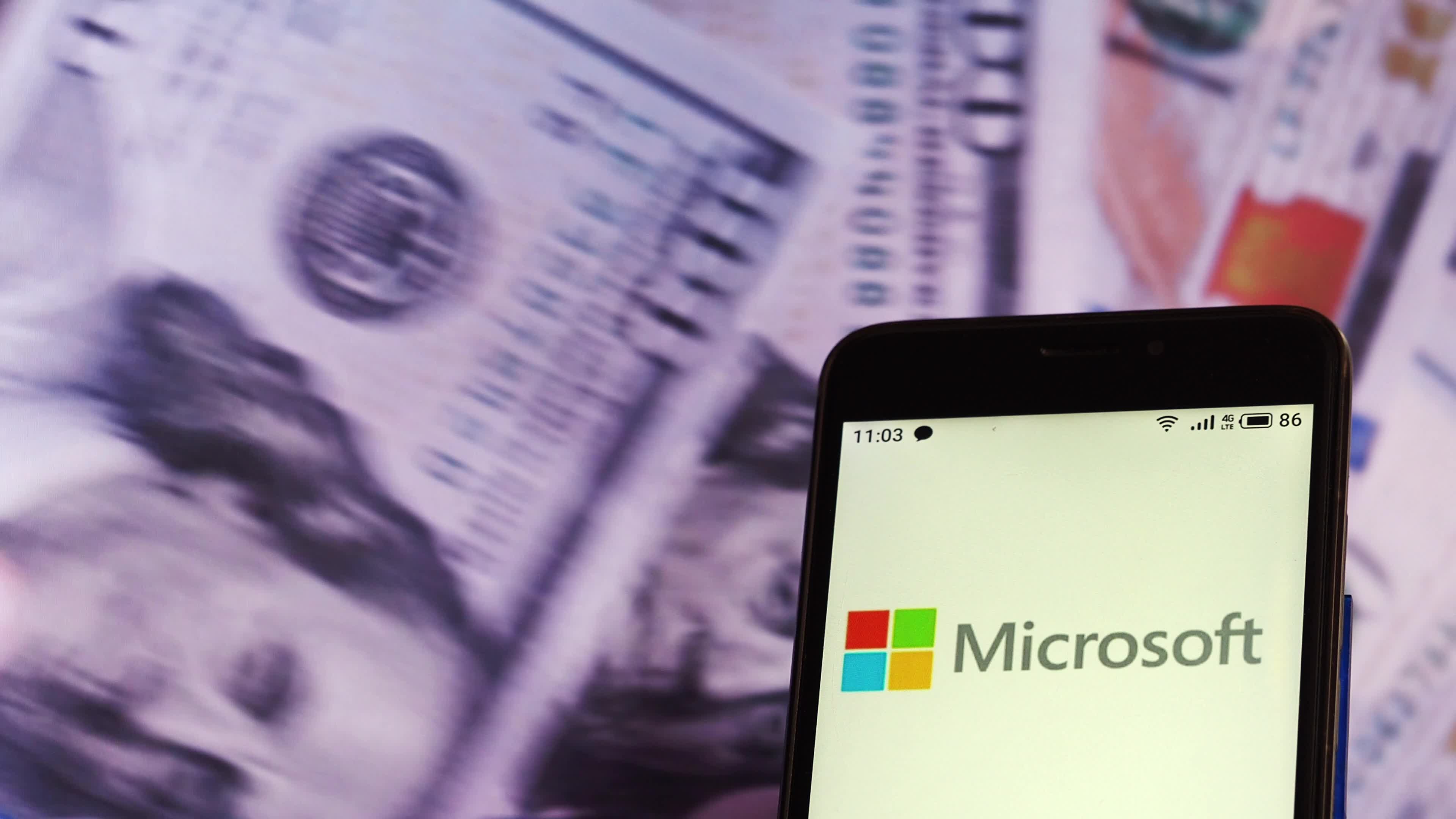 Video illustration the logo of Microsoft Corporation