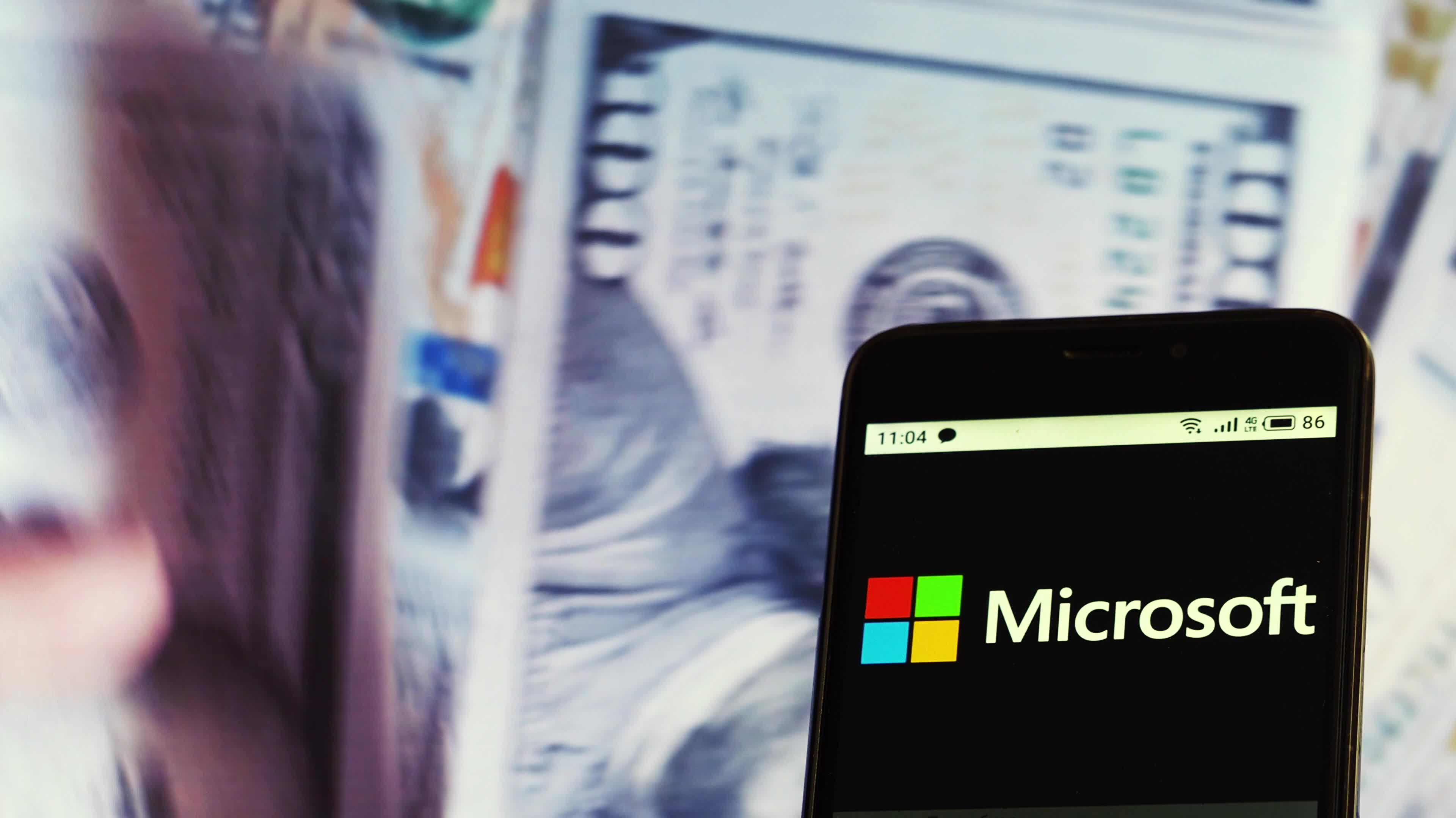Video illustration the logo of Microsoft Corporation