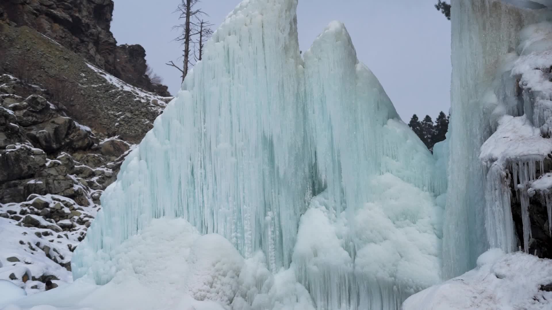 Frozen waterfall in Kashmir.