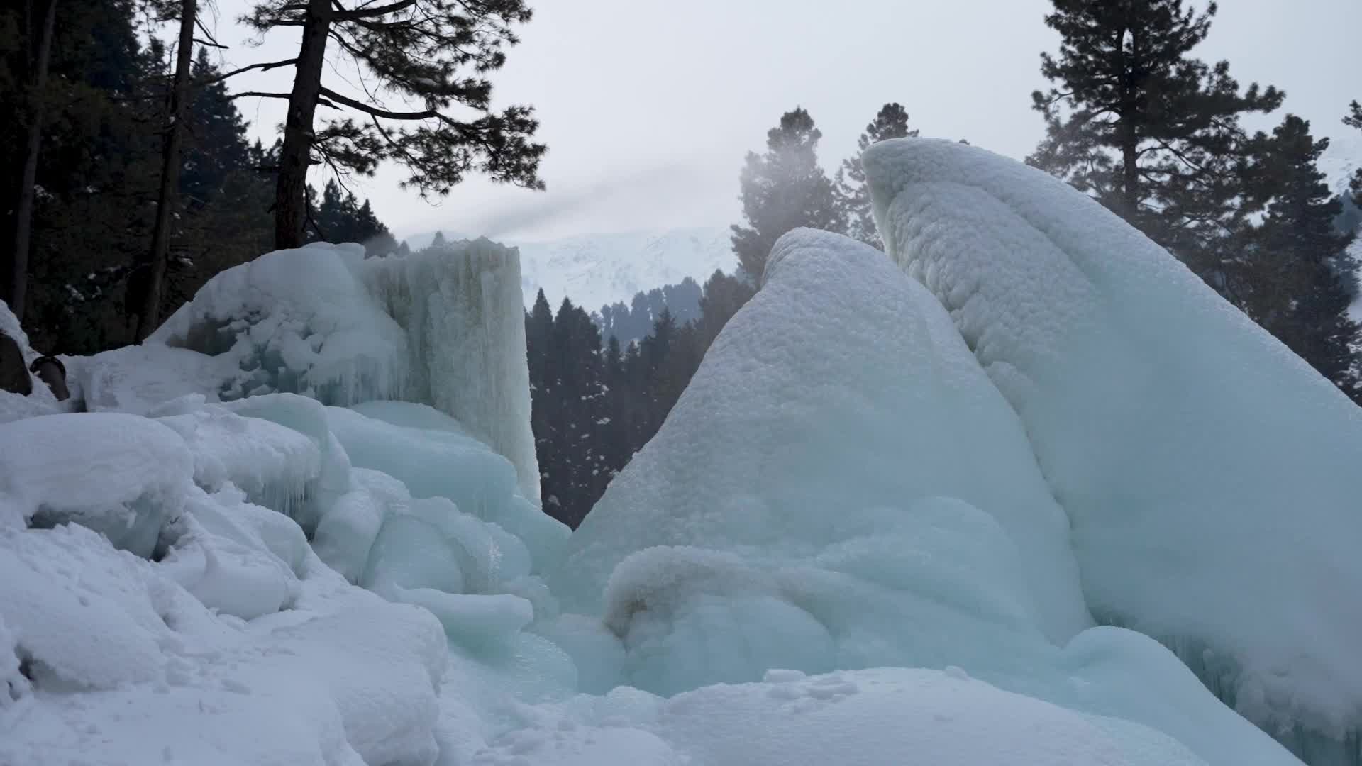 Frozen waterfall in Kashmir.