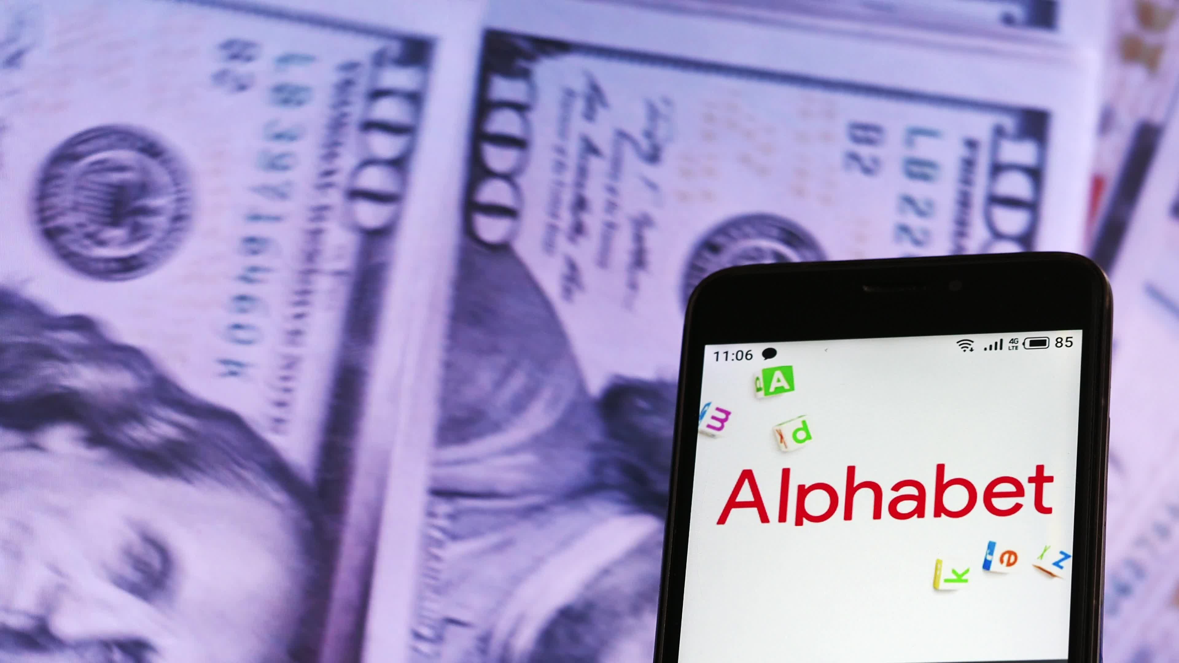 Video illustration the logo of Alphabet Inc.