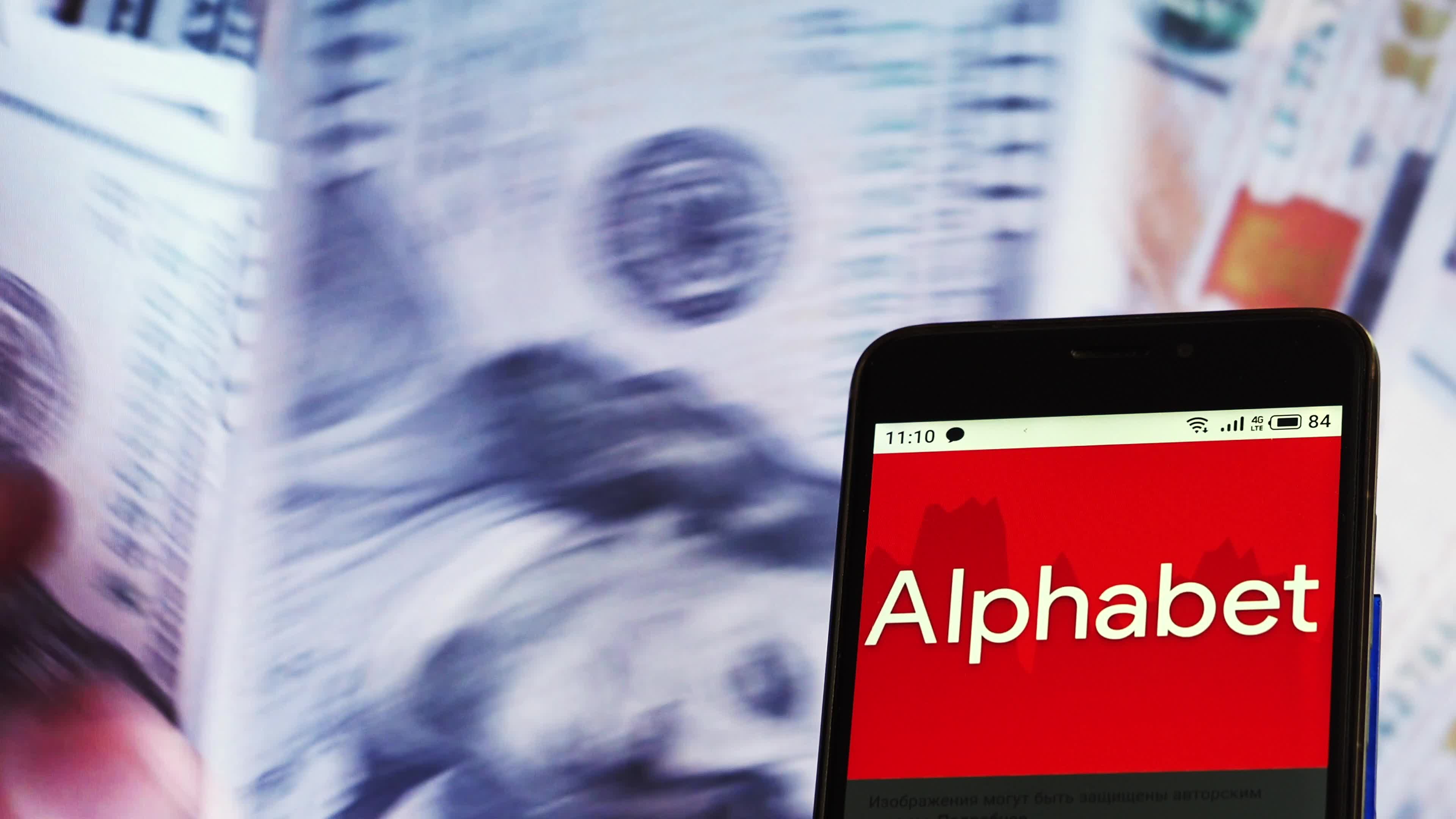 Video illustration the logo of Alphabet Inc.