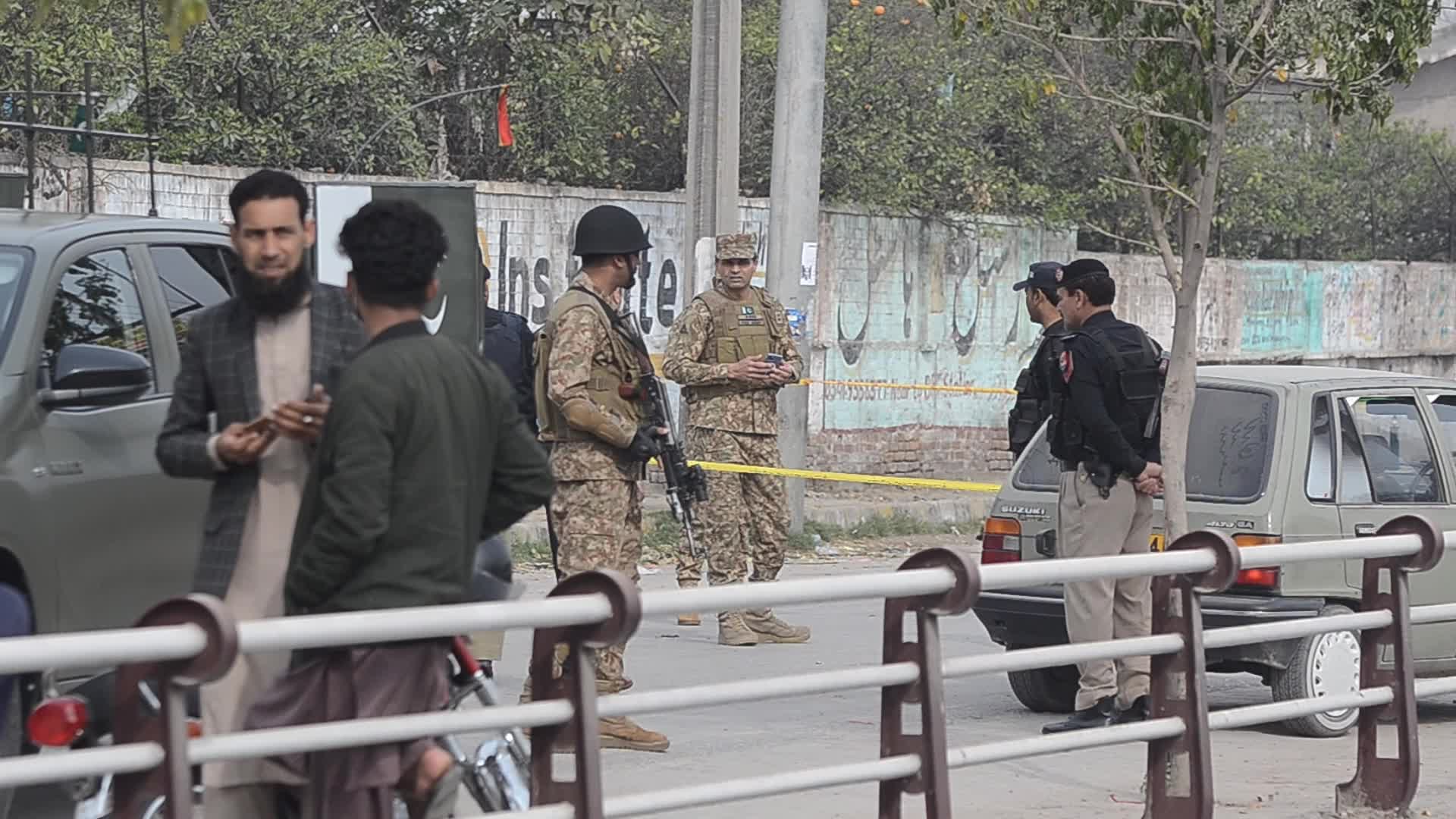 At least two people killed and one injured in an explosion on a roadside in Peshawar