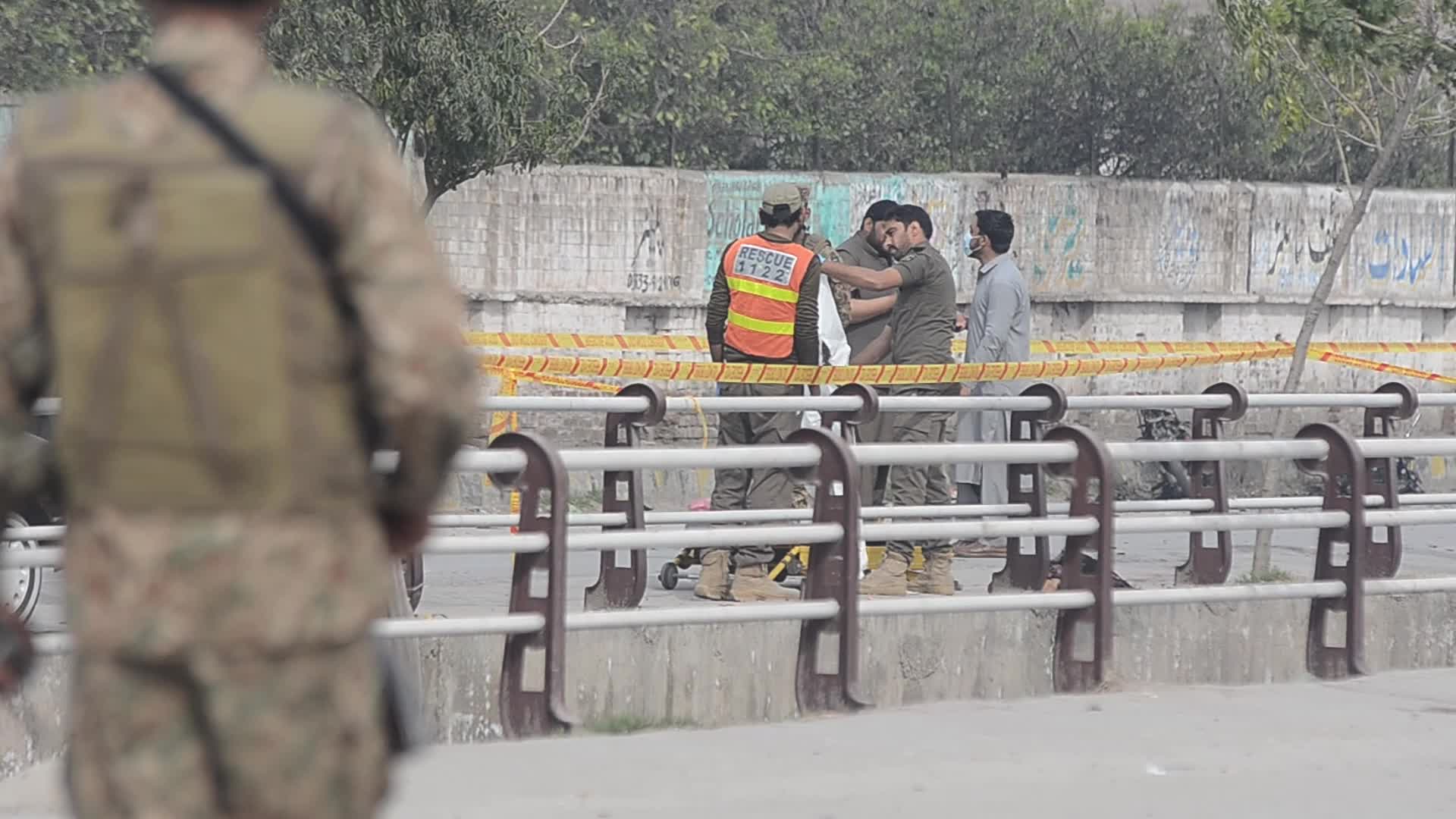 At least two people killed and one injured in an explosion on a roadside in Peshawar