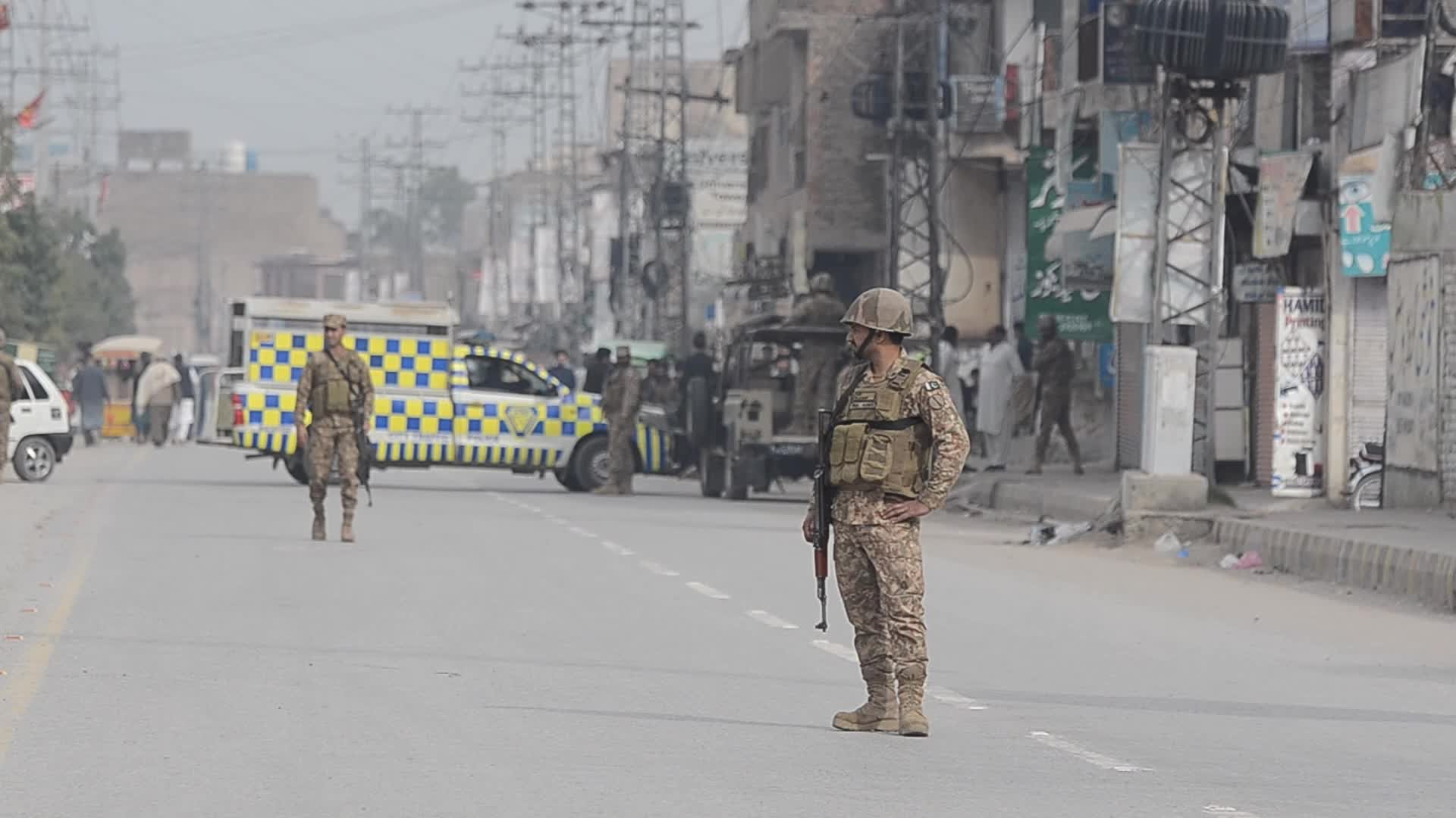 At least two people killed and one injured in an explosion on a roadside in Peshawar