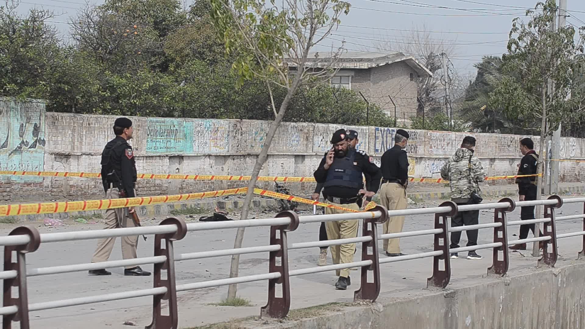 At least two people killed and one injured in an explosion on a roadside in Peshawar