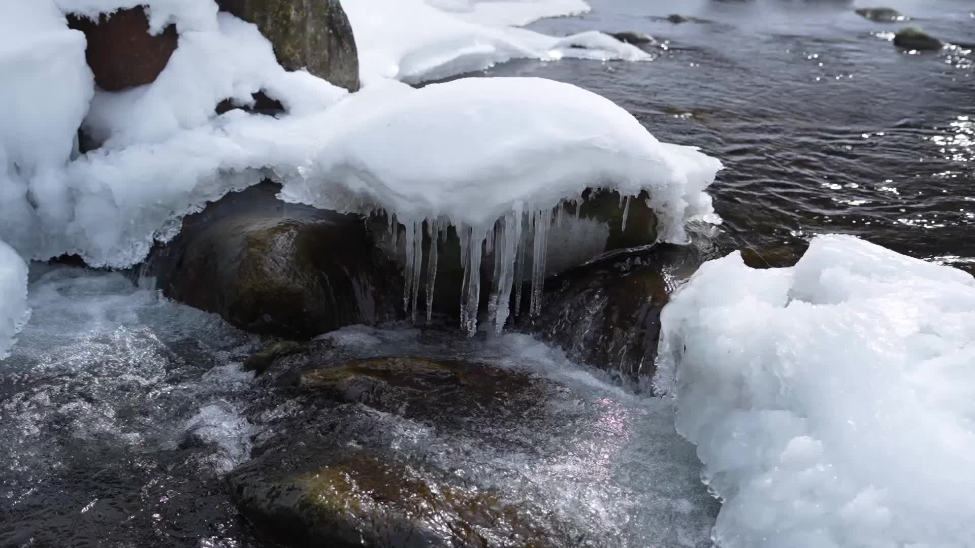 Frozen waterfall in Kashmir.