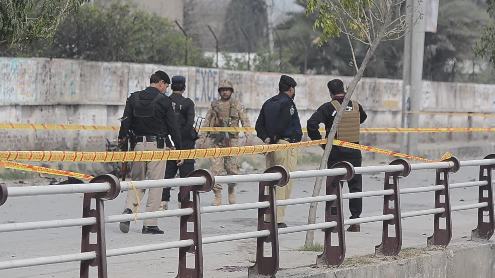 At least two people killed and one injured in an explosion on a roadside in Peshawar