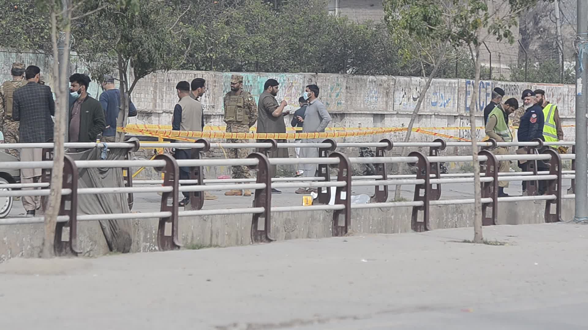 At least two people killed and one injured in an explosion on a roadside in Peshawar