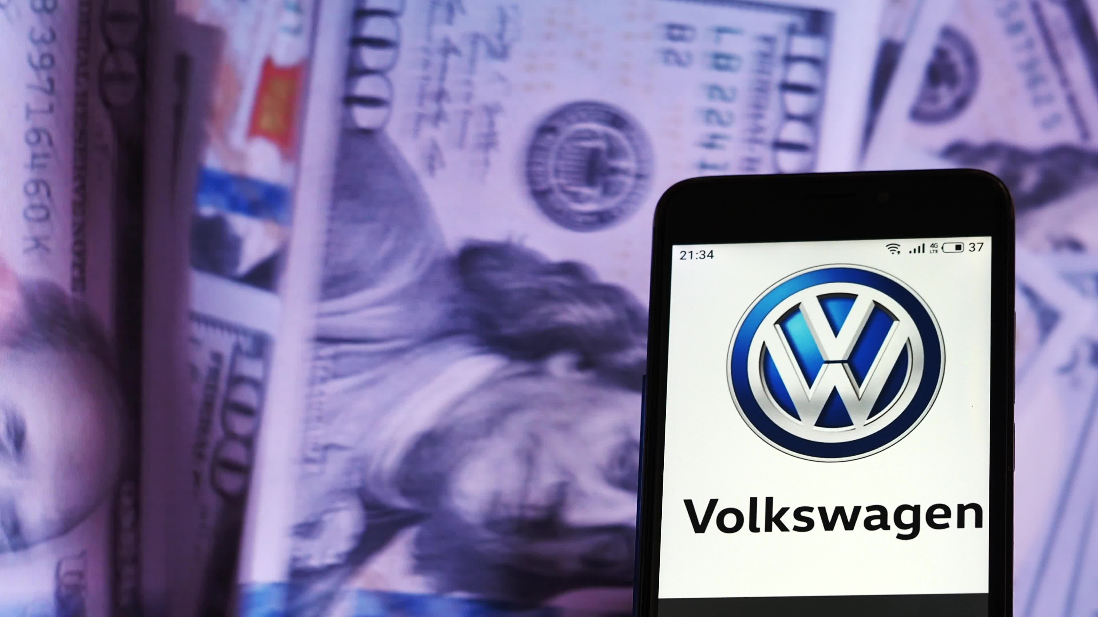 Video illustration the logo of Volkswagen Group
