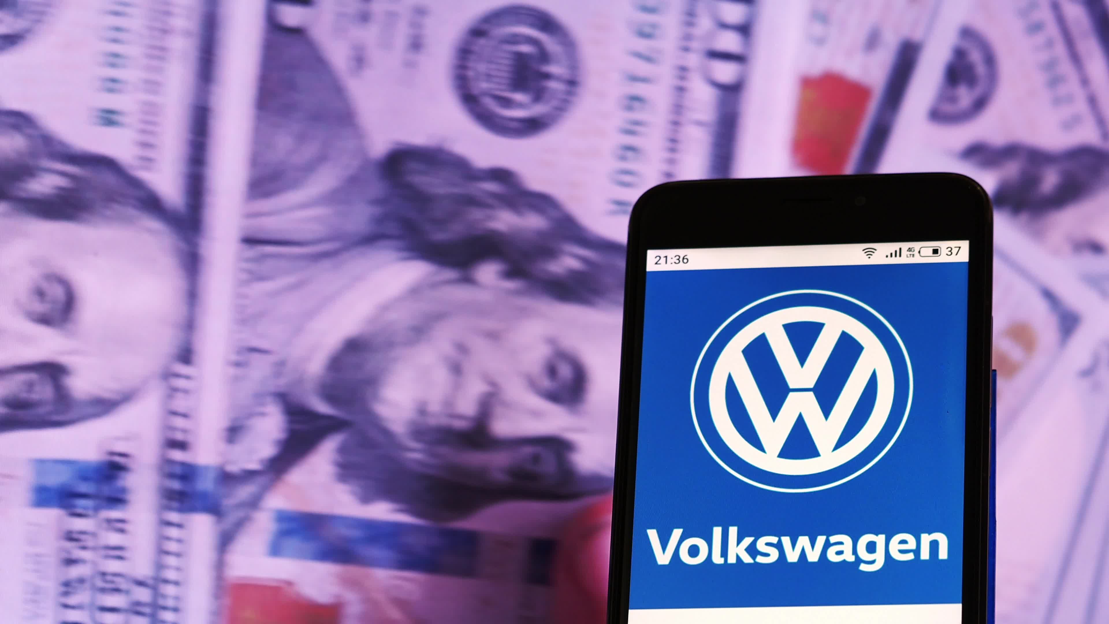 Video illustration the logo of Volkswagen Group
