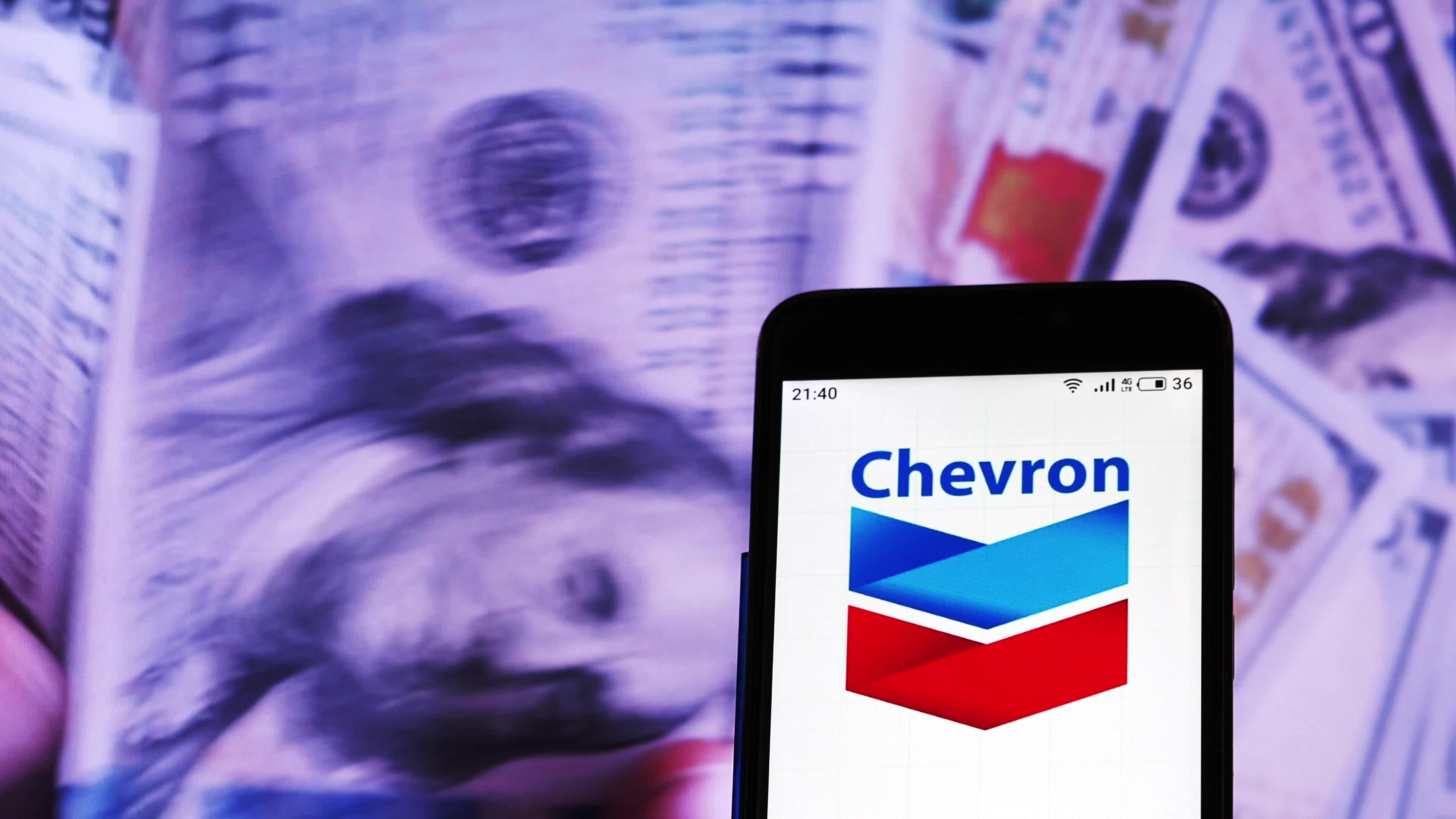 Video illustration the logo of Chevron Corporation