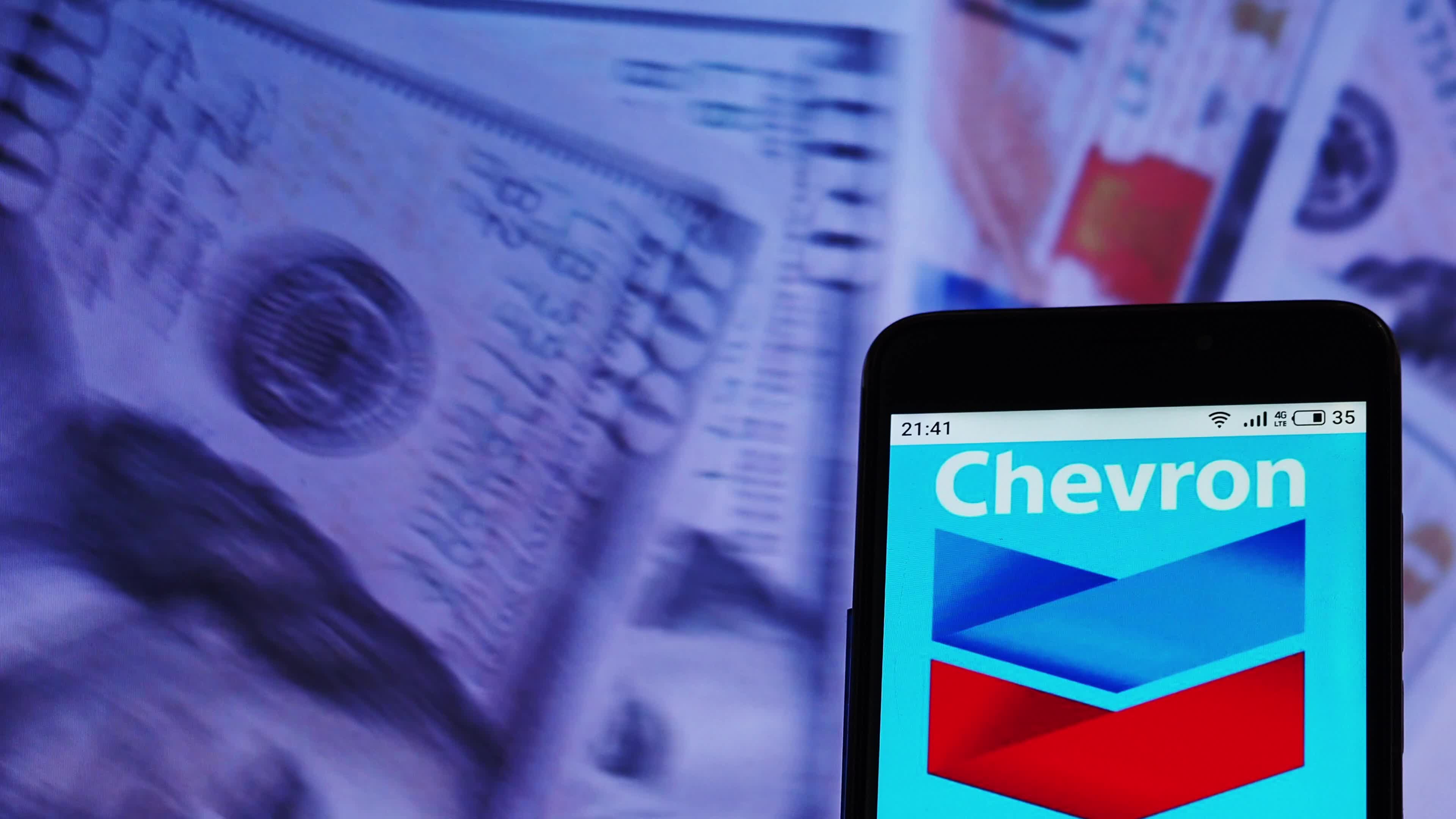 Video illustration the logo of Chevron Corporation