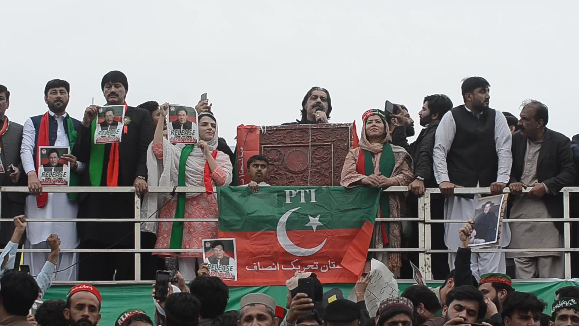 Pakistan Tehrik-e-Insaf protest against alleged rigging in general elections in Pakistan