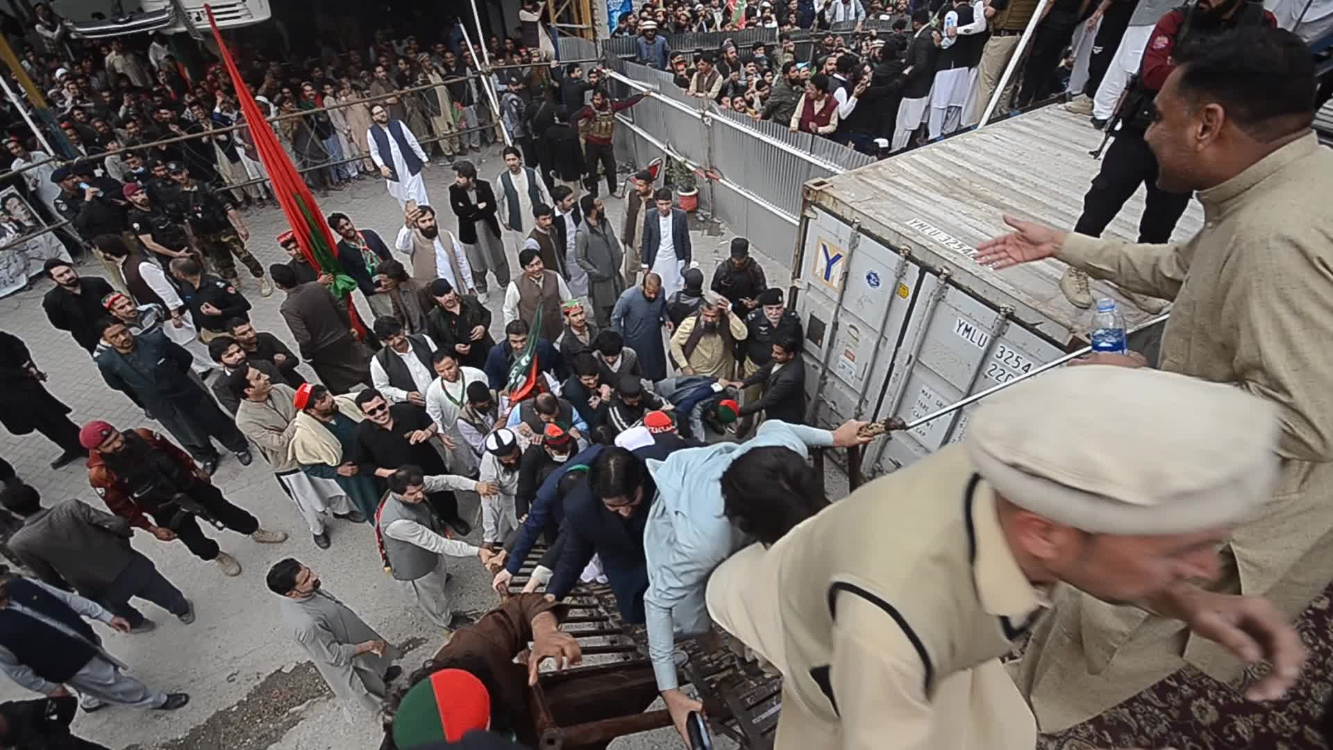 Pakistan Tehrik-e-Insaf protest against alleged rigging in general elections in Pakistan