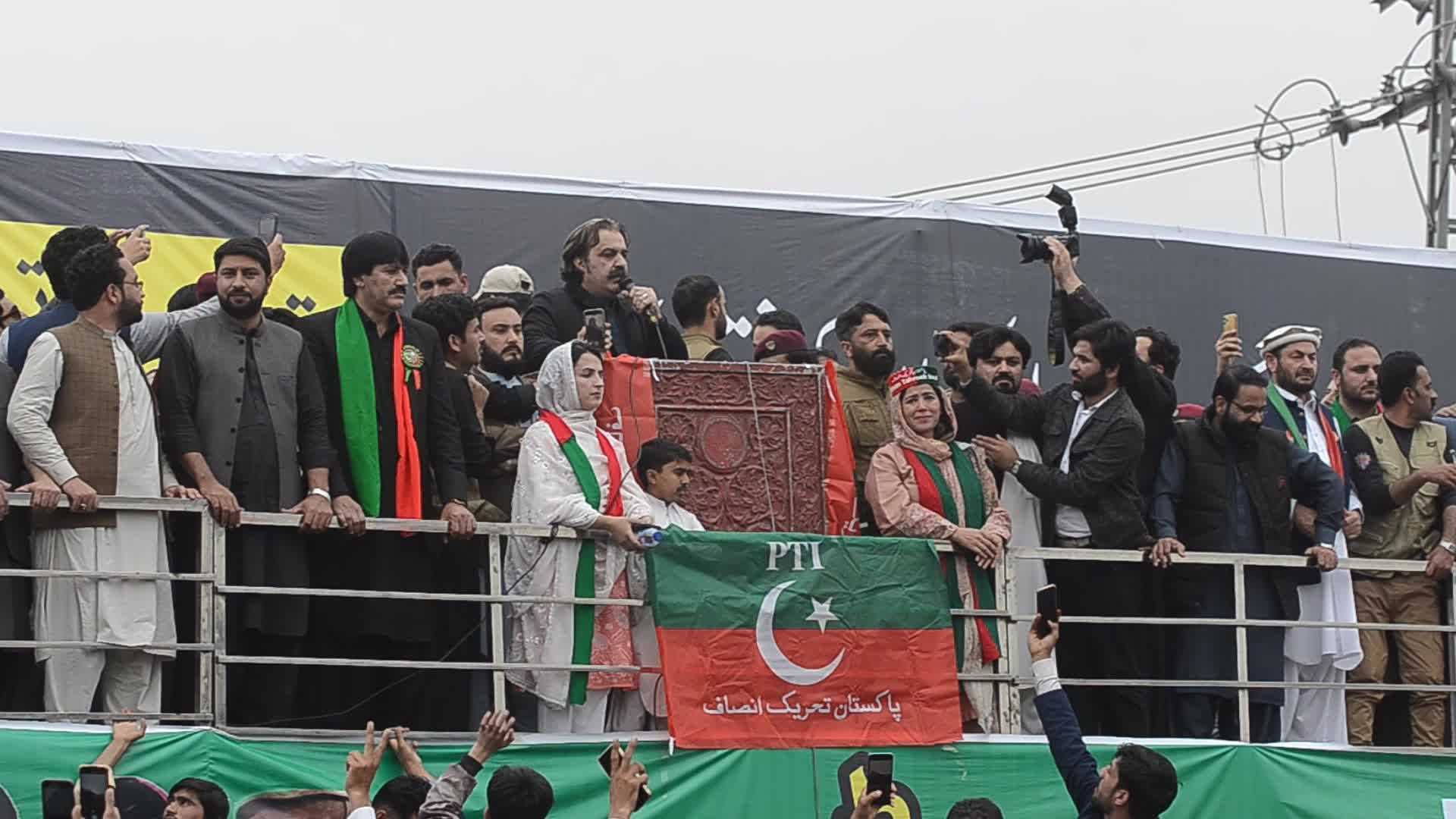 Pakistan Tehrik-e-Insaf protest against alleged rigging in general elections in Pakistan