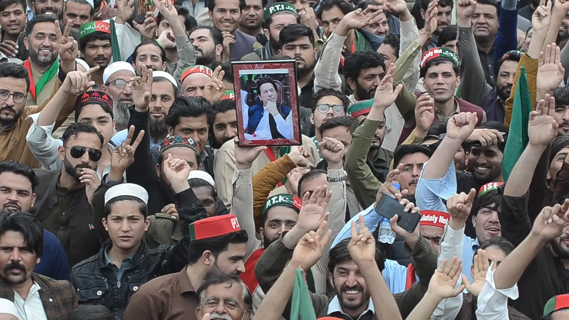 Pakistan Tehrik-e-Insaf protest against alleged rigging in general elections in Pakistan