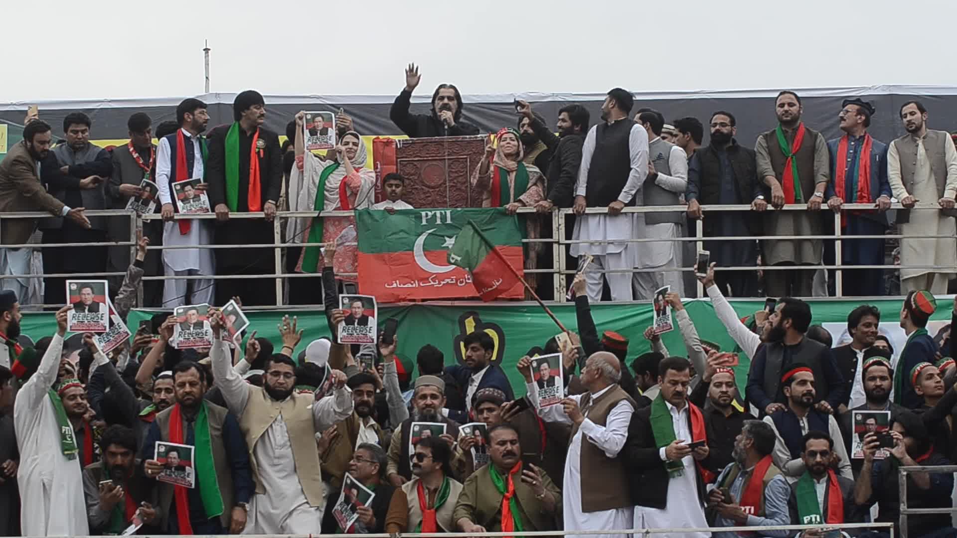 Pakistan Tehrik-e-Insaf protest against alleged rigging in general elections in Pakistan