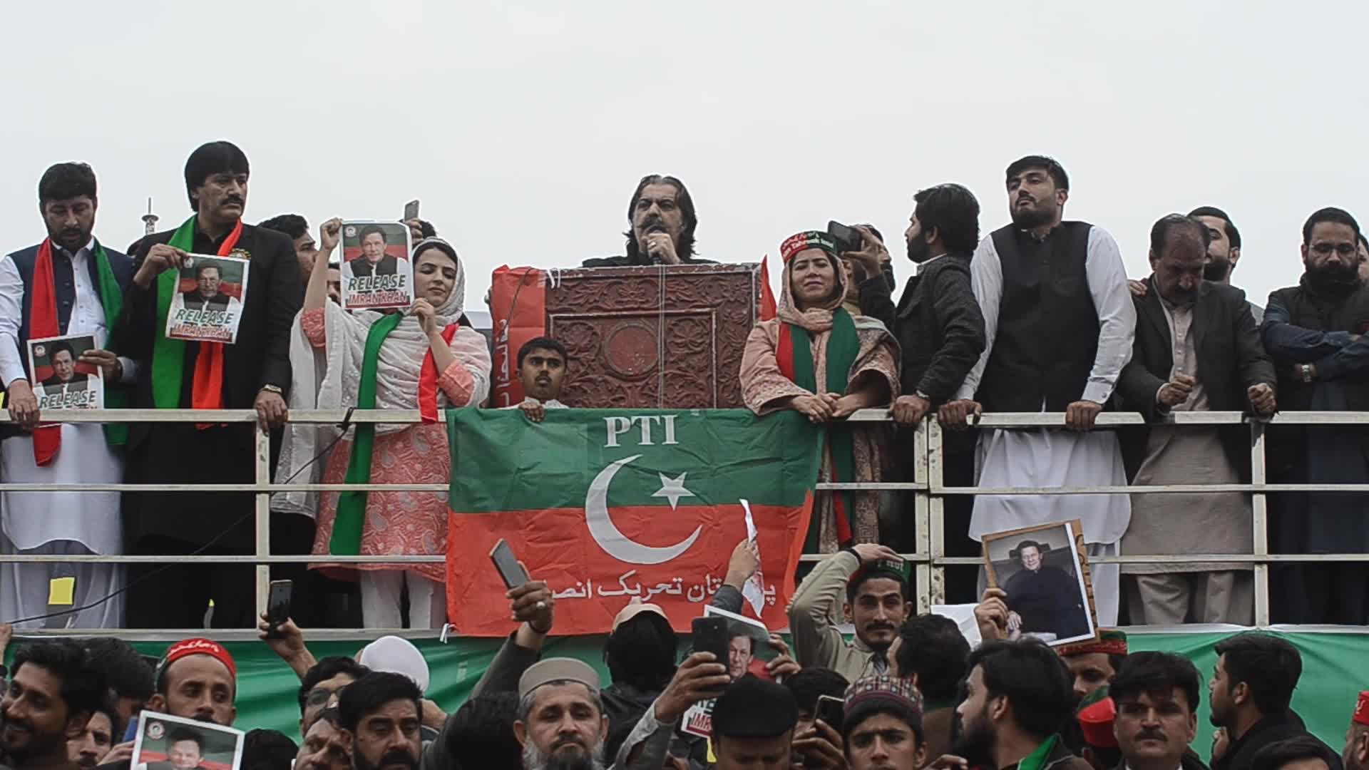 Pakistan Tehrik-e-Insaf protest against alleged rigging in general elections in Pakistan