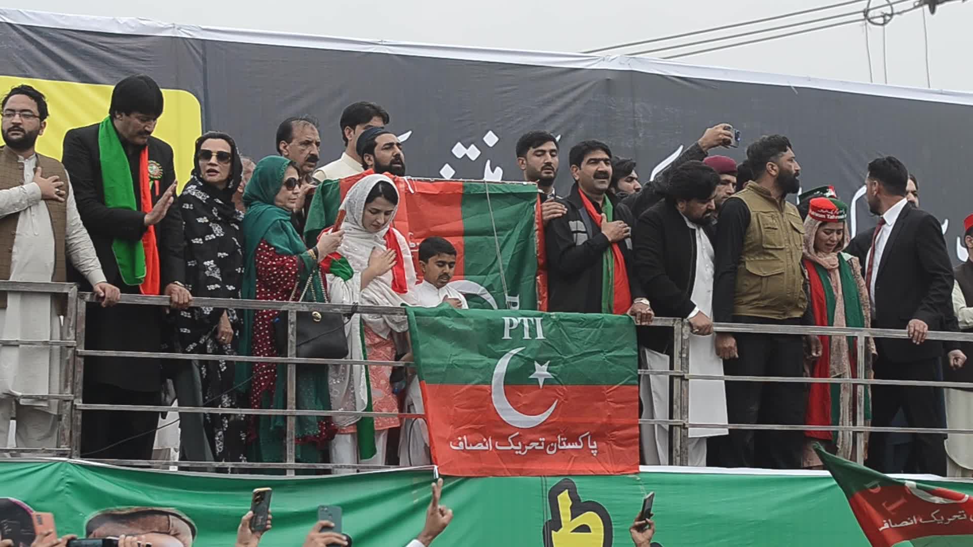 Pakistan Tehrik-e-Insaf protest against alleged rigging in general elections in Pakistan