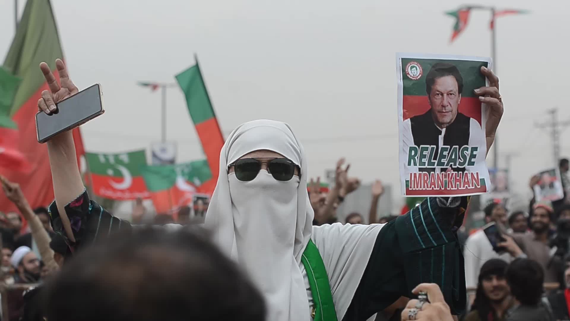 Pakistan Tehrik-e-Insaf protest against alleged rigging in general elections in Pakistan