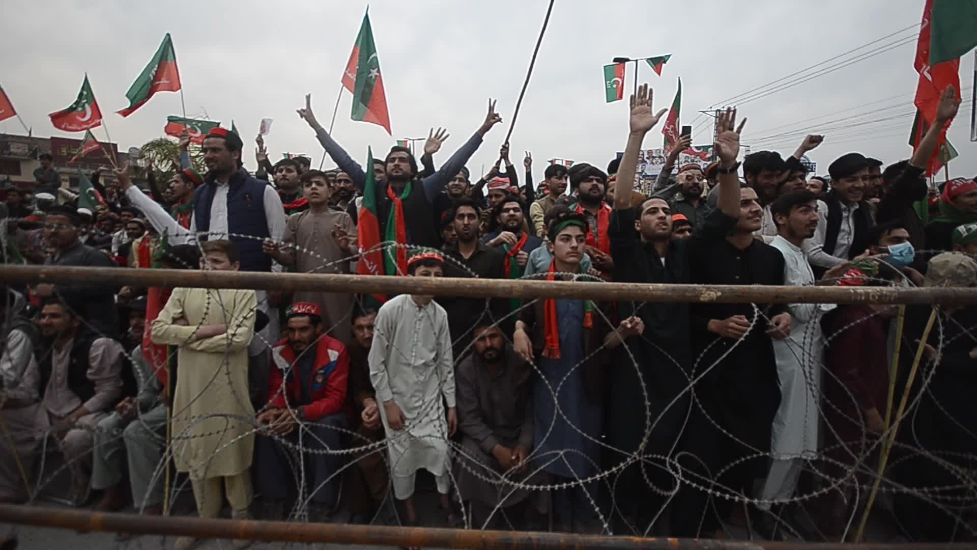 Pakistan Tehrik-e-Insaf protest against alleged rigging in general elections in Pakistan