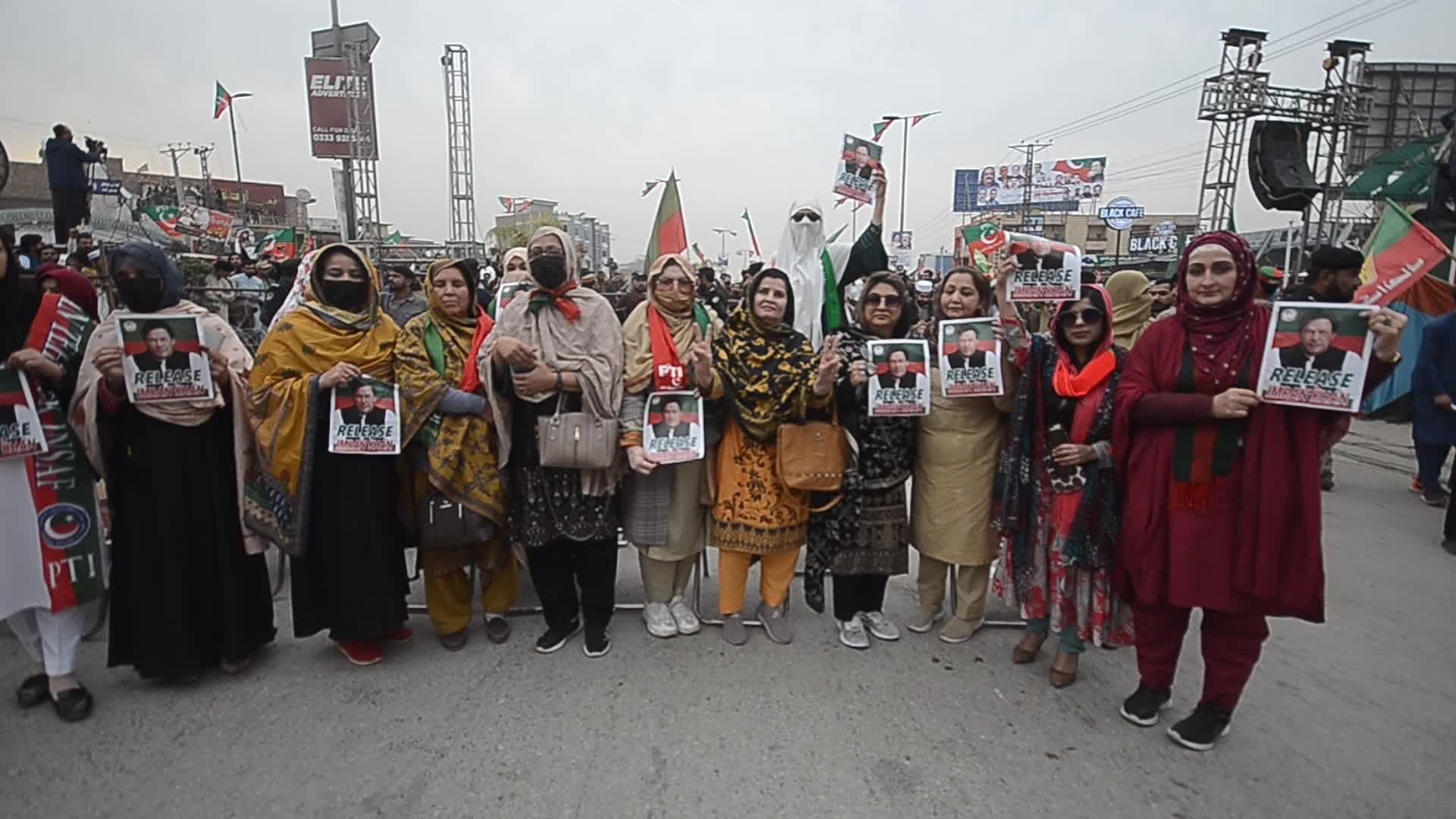 Pakistan Tehrik-e-Insaf protest against alleged rigging in general elections in Pakistan