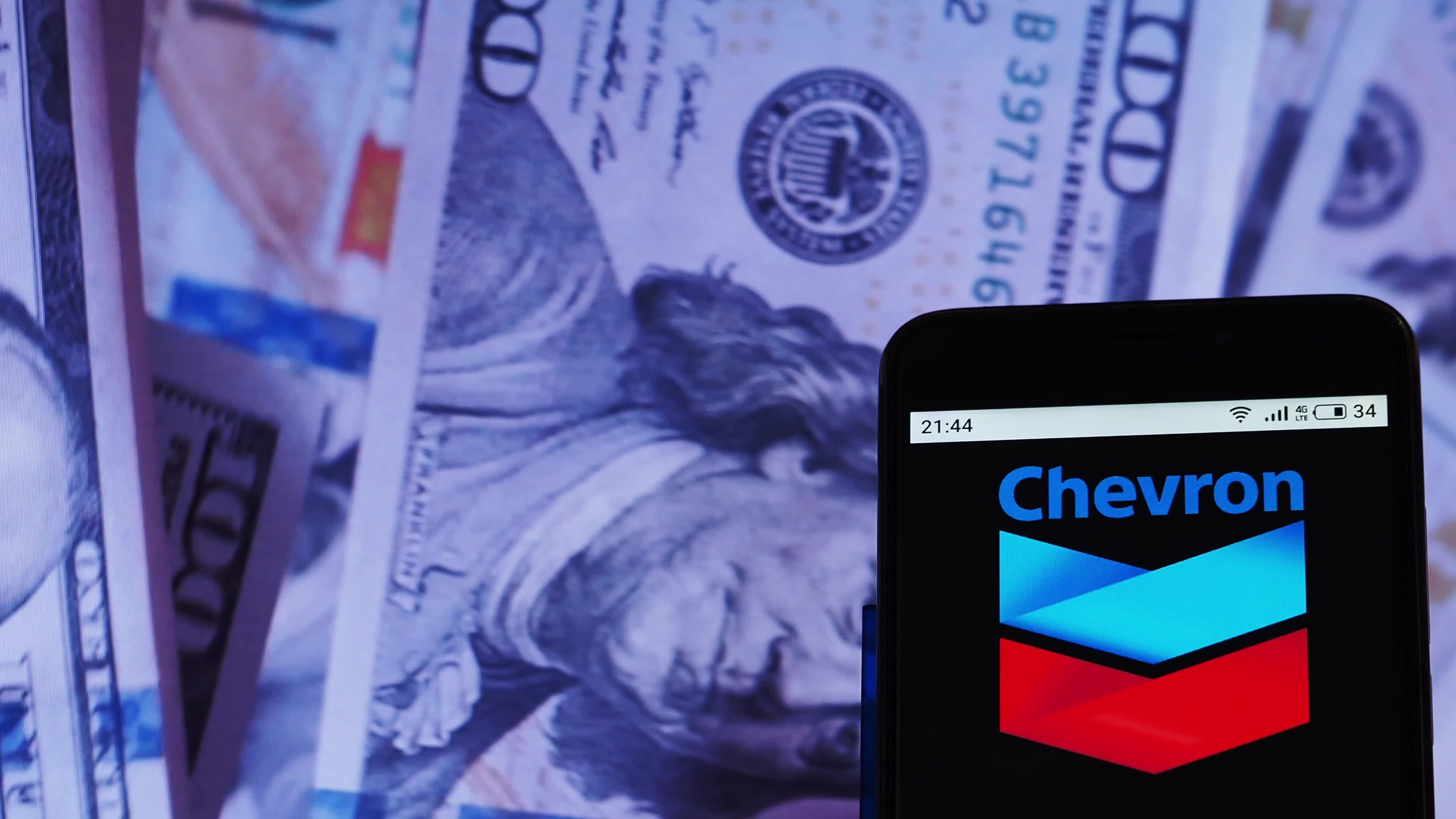 Video illustration the logo of Chevron Corporation