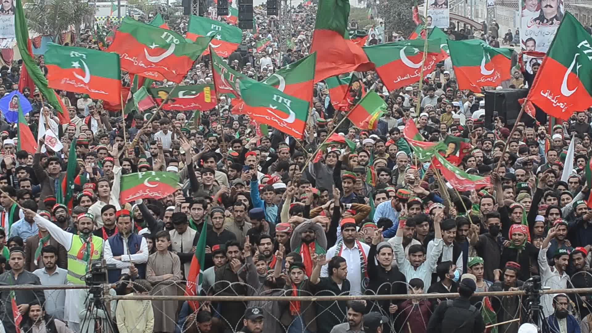 Pakistan Tehrik-e-Insaf protest against alleged rigging in general elections in Pakistan