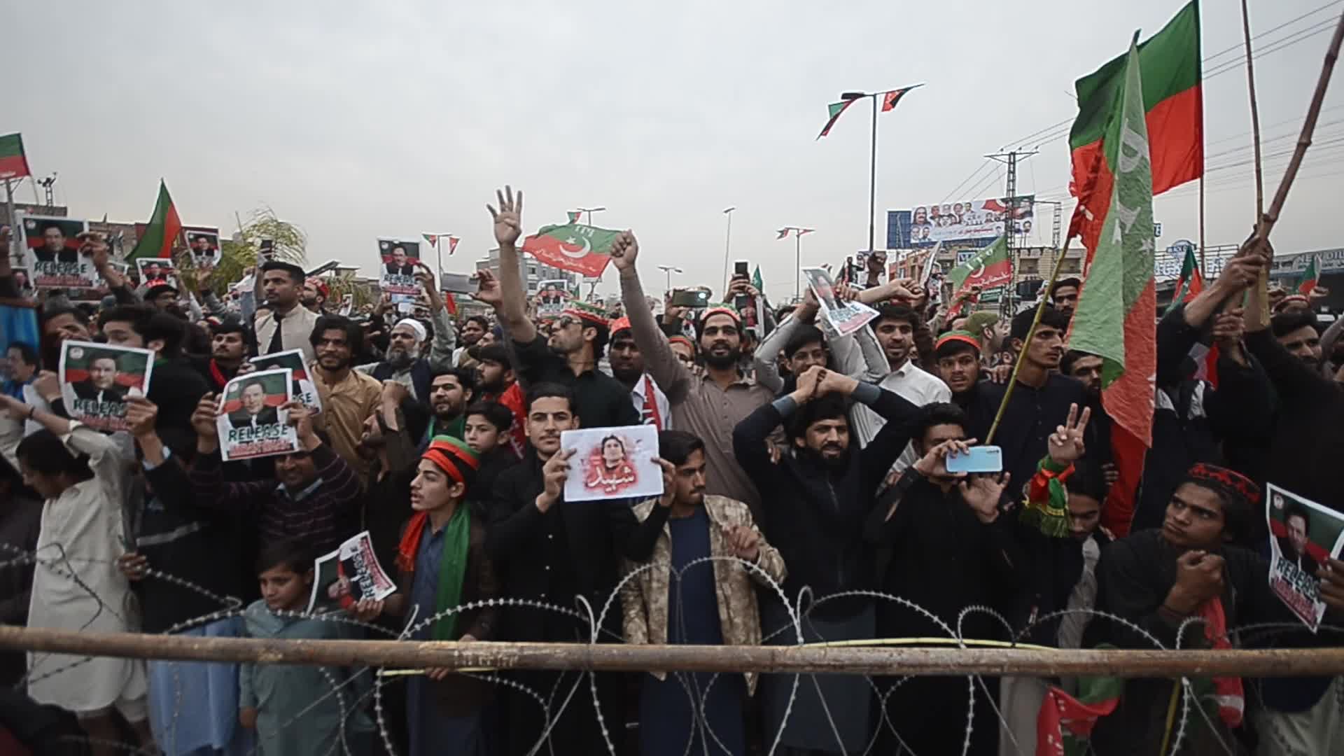 Pakistan Tehrik-e-Insaf protest against alleged rigging in general elections in Pakistan