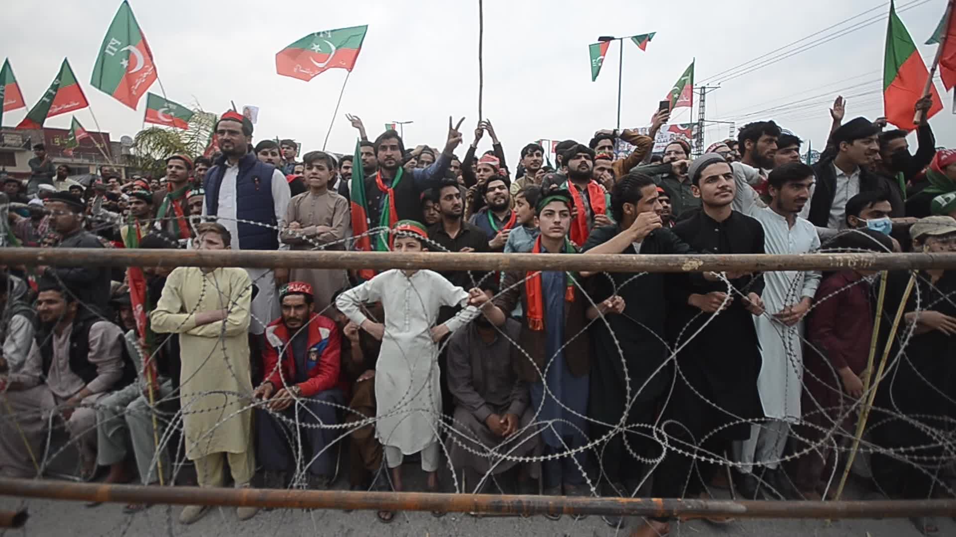Pakistan Tehrik-e-Insaf protest against alleged rigging in general elections in Pakistan
