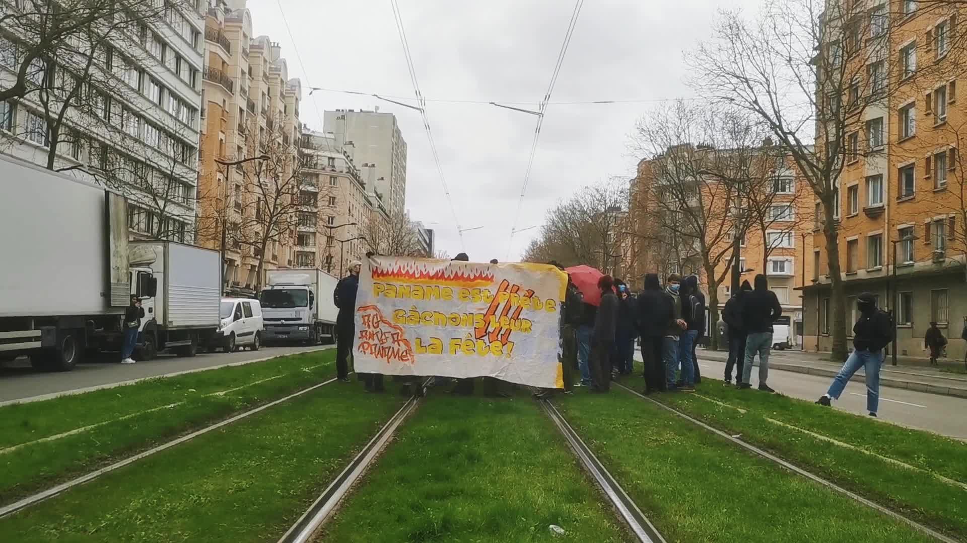 Anti Facists protest against French far right party Reconquete