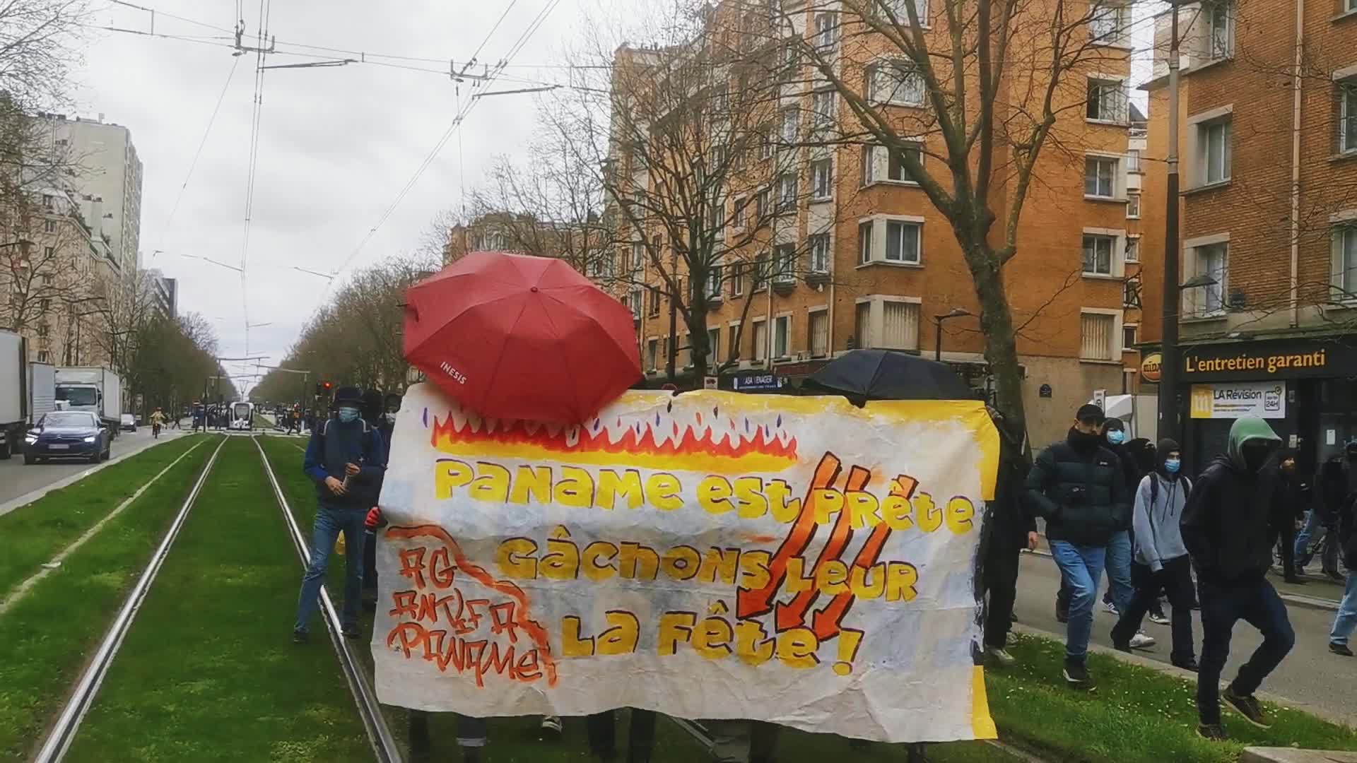 Anti Facists protest against French far right party Reconquete
