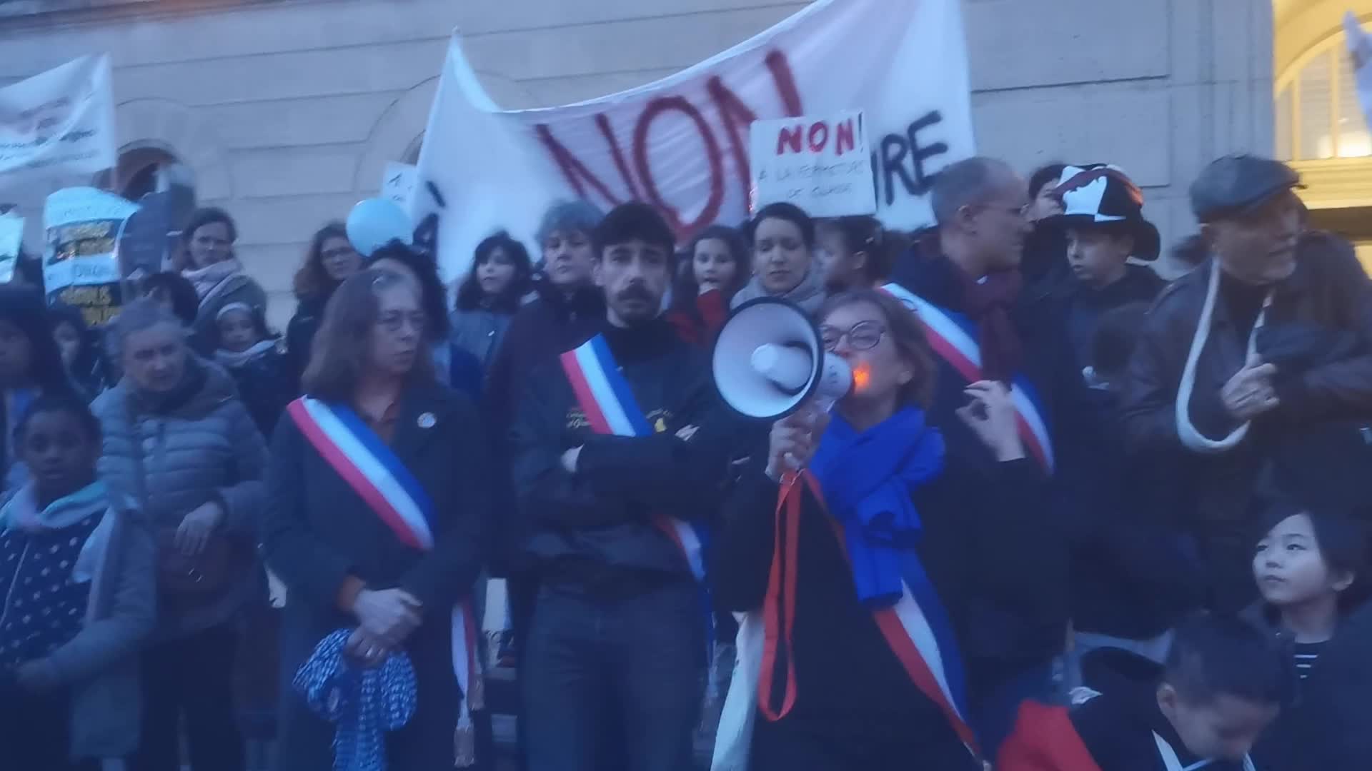 Protest In Paris, France, Against The Potential Closure of School Classes