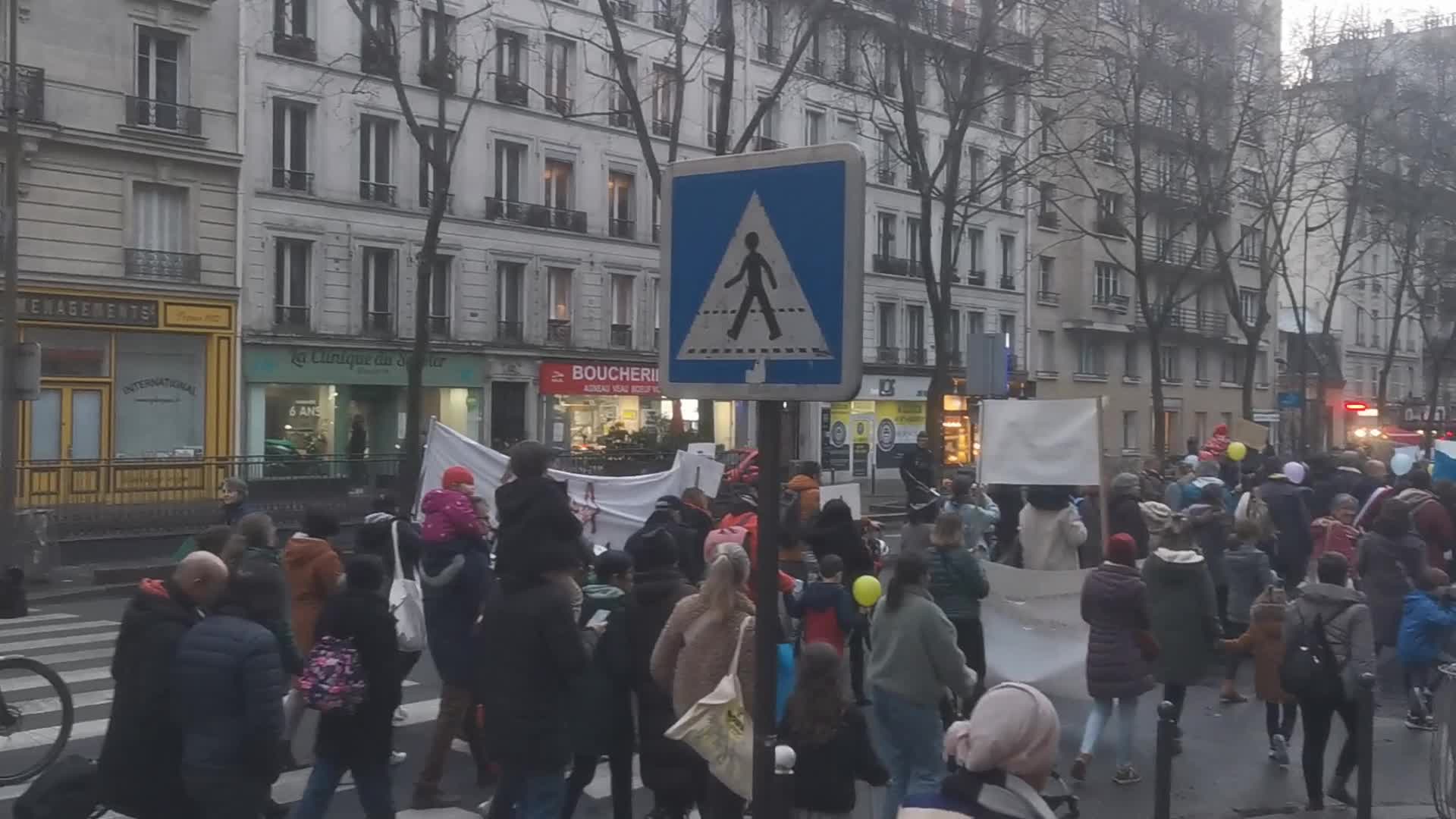 Protest In Paris, France, Against The Potential Closure of School Classes