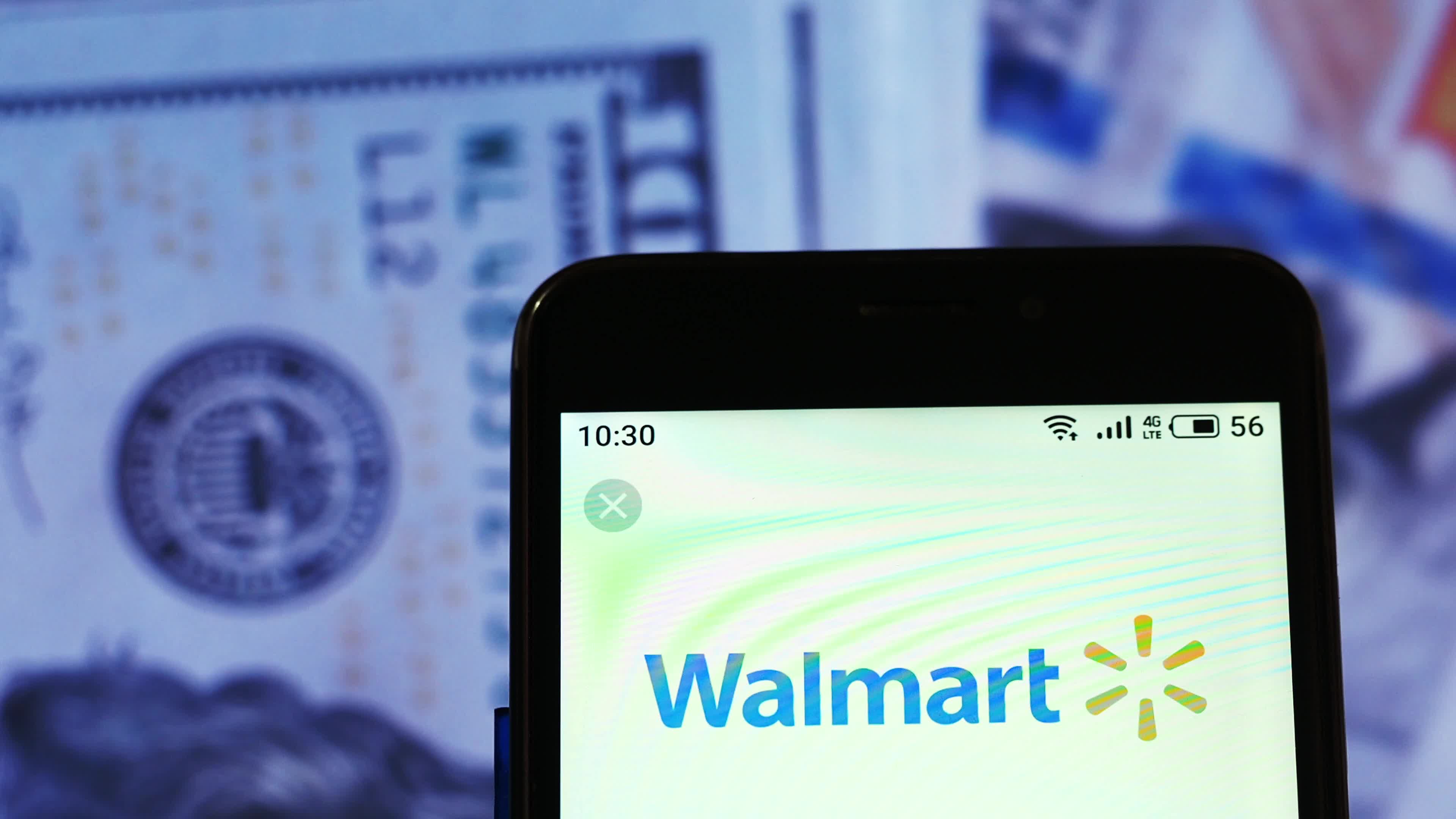 Video illustration the logo of Walmart, Inc.